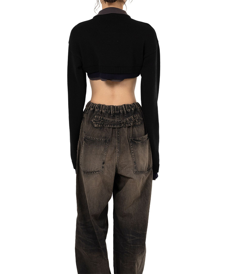 Triple Layered Cropped Knit Sweater 5