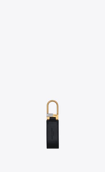 SAINT LAURENT tiny cassandre keyring in smooth leather outlook