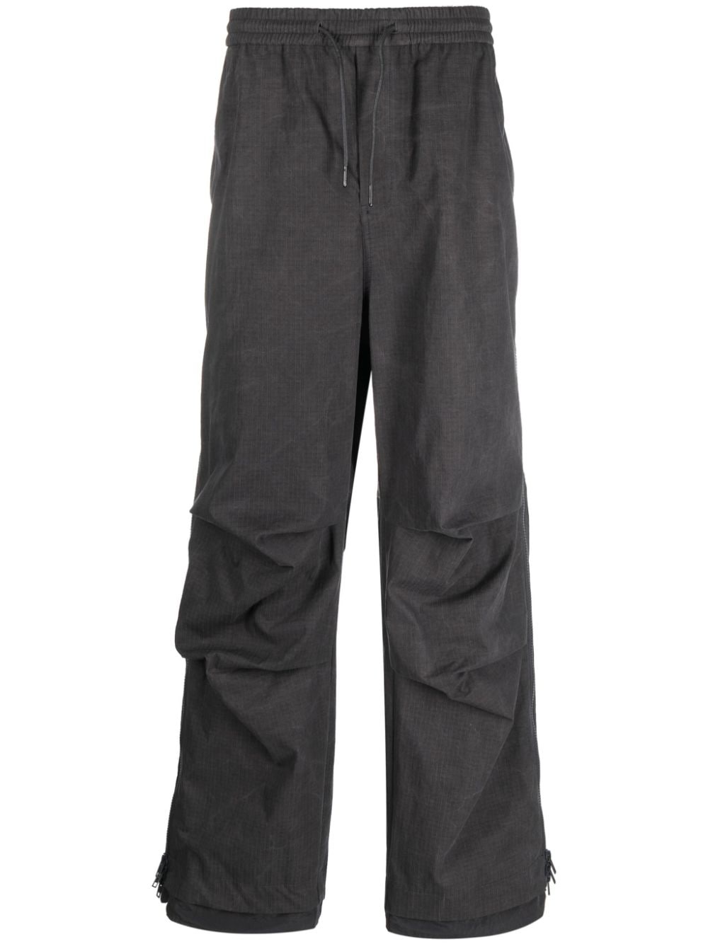 waffle-effect drawstring track pants - 1