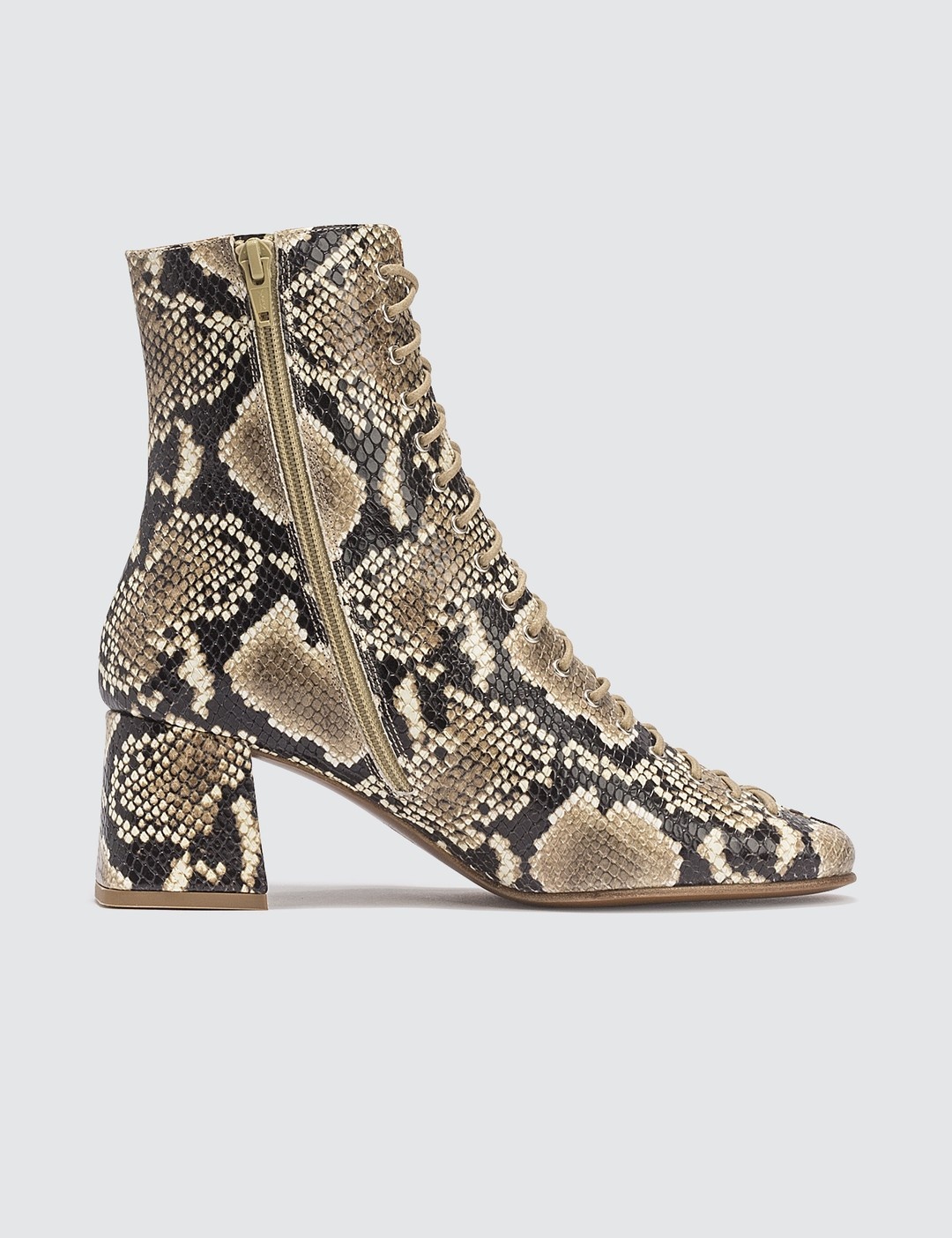 BECCA SNAKE PRINT LEATHER BOOTS - 2