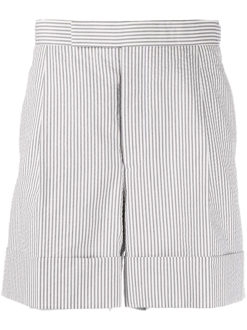 seersucker striped tailored shorts - 1