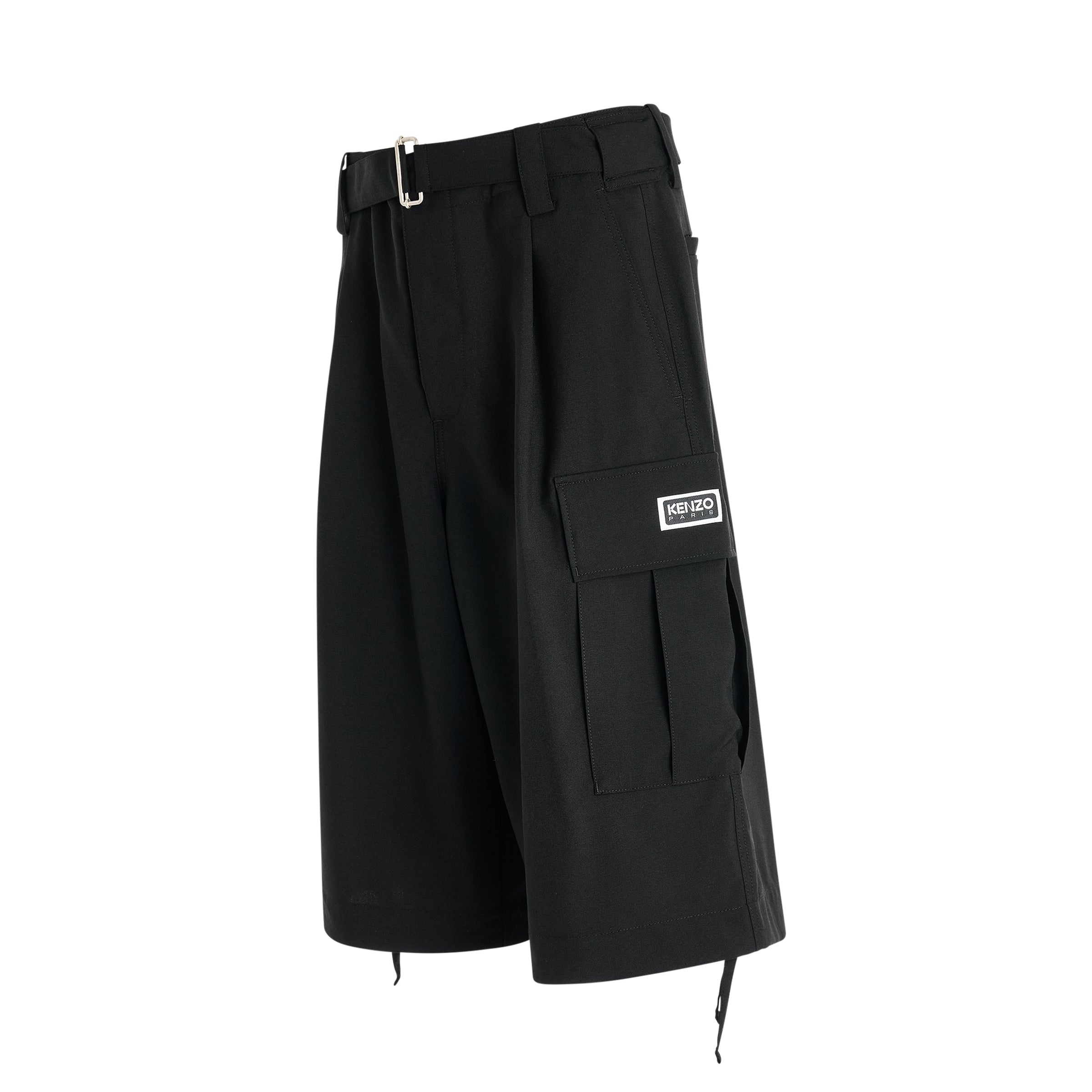 Cargo Tailored Shorts in Black - 2