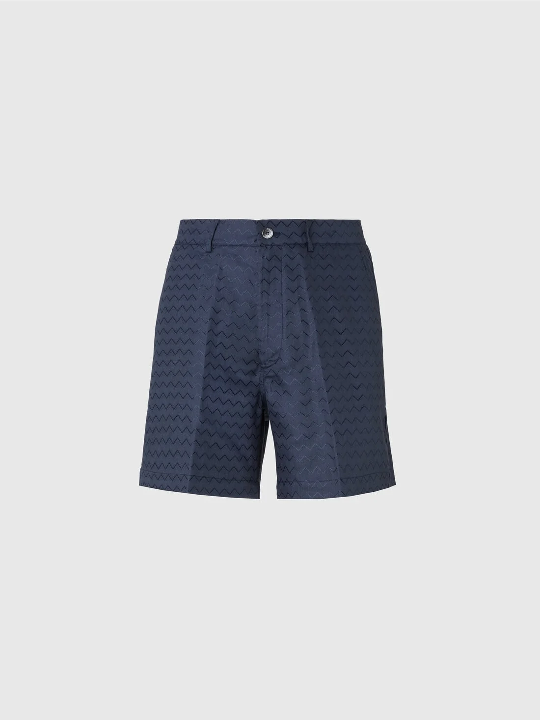 Tailored shorts in cotton, viscose and linen with shiny zigzag pattern - 1