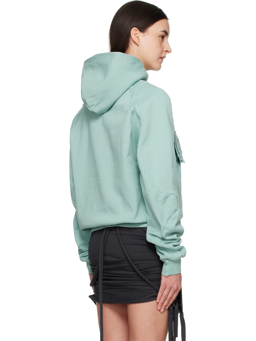 Blue Distressed Multiline Hoodie - 3