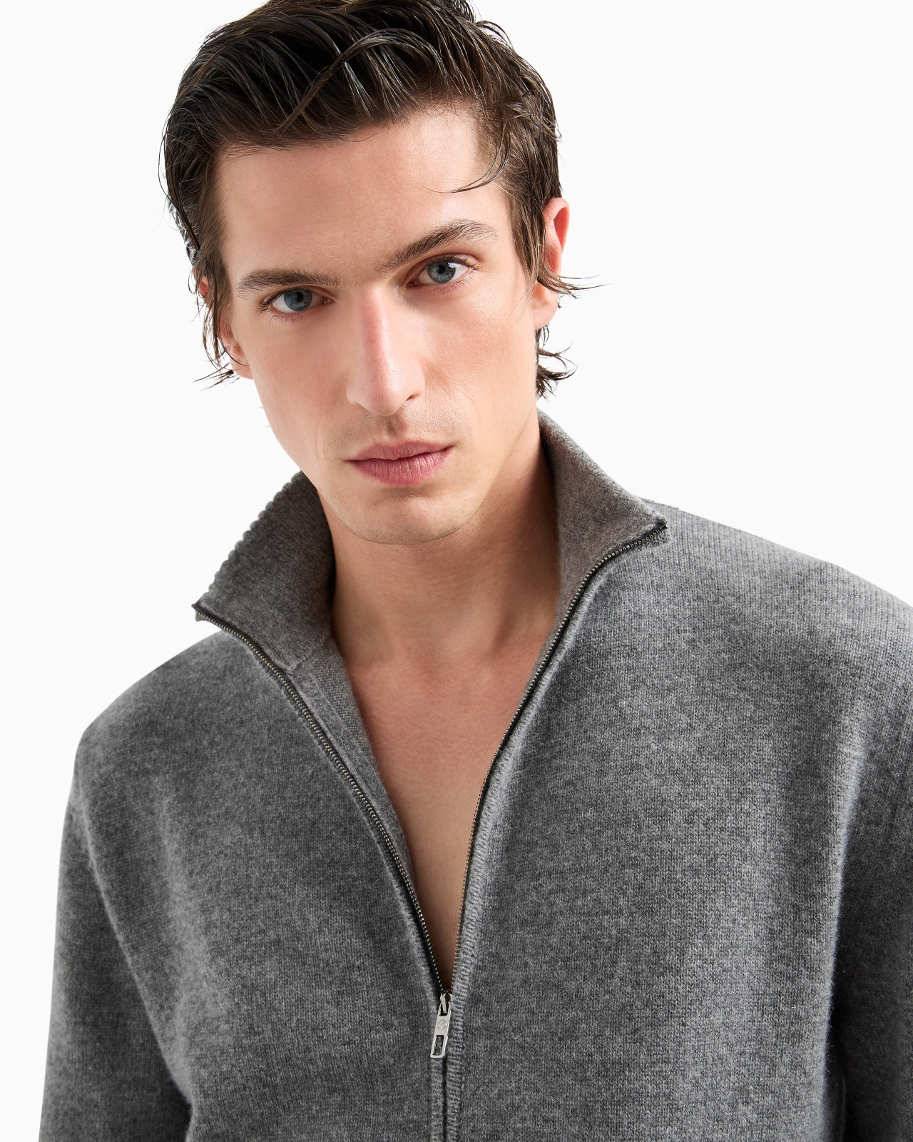 CASHMERE ZIP-UP MOCK-NECK CARDIGAN - 5