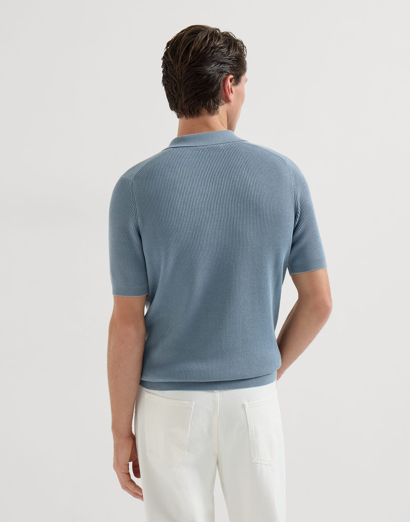 Cotton English rib knit polo 3