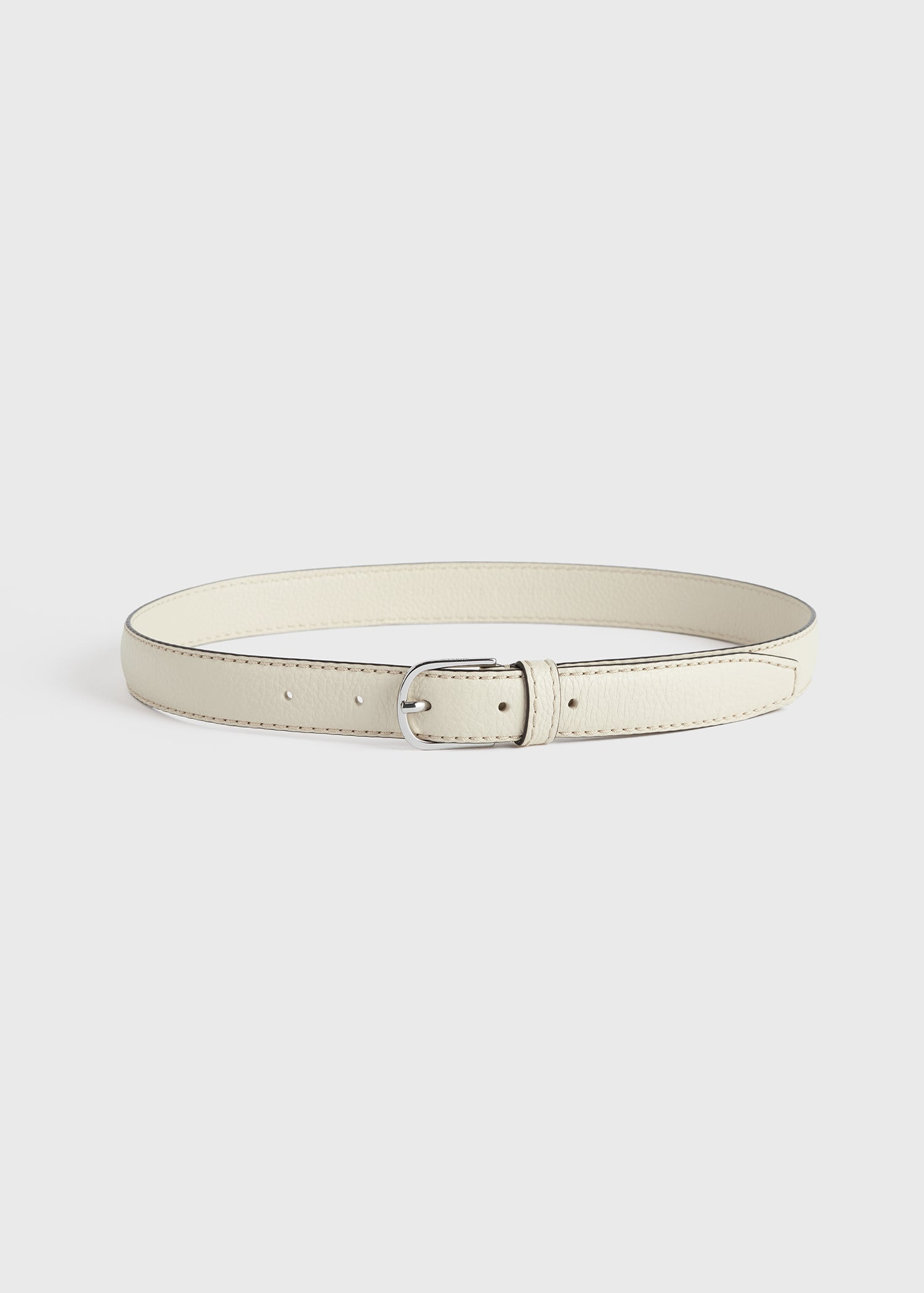 Slim trouser leather belt milk grain - 2