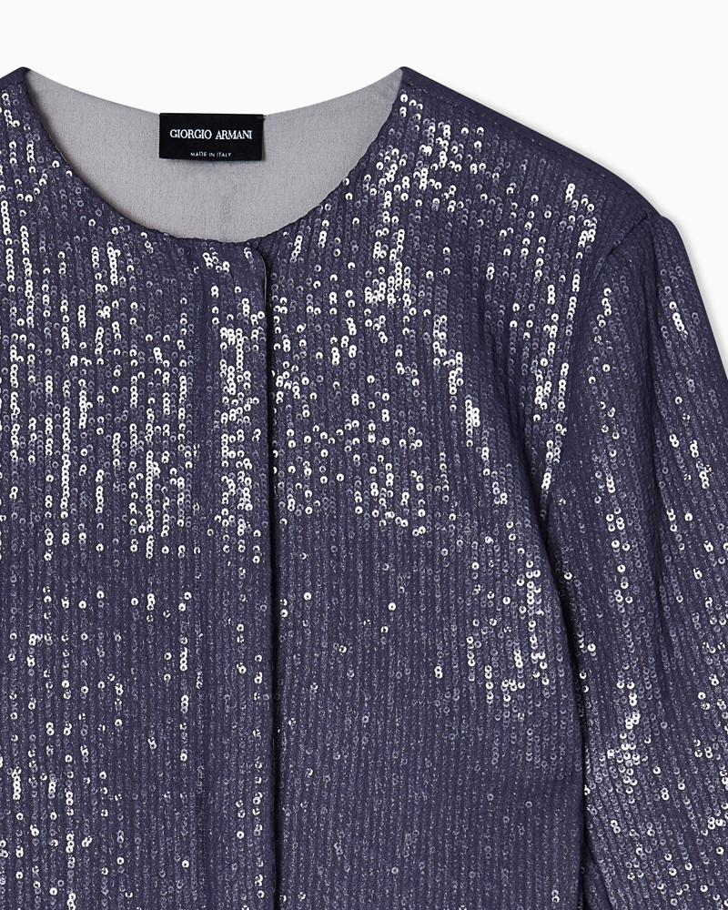 GIORGIO ARMANI JERSEY SINGLE-BREASTED JACKET WITH SEQUINS outlook