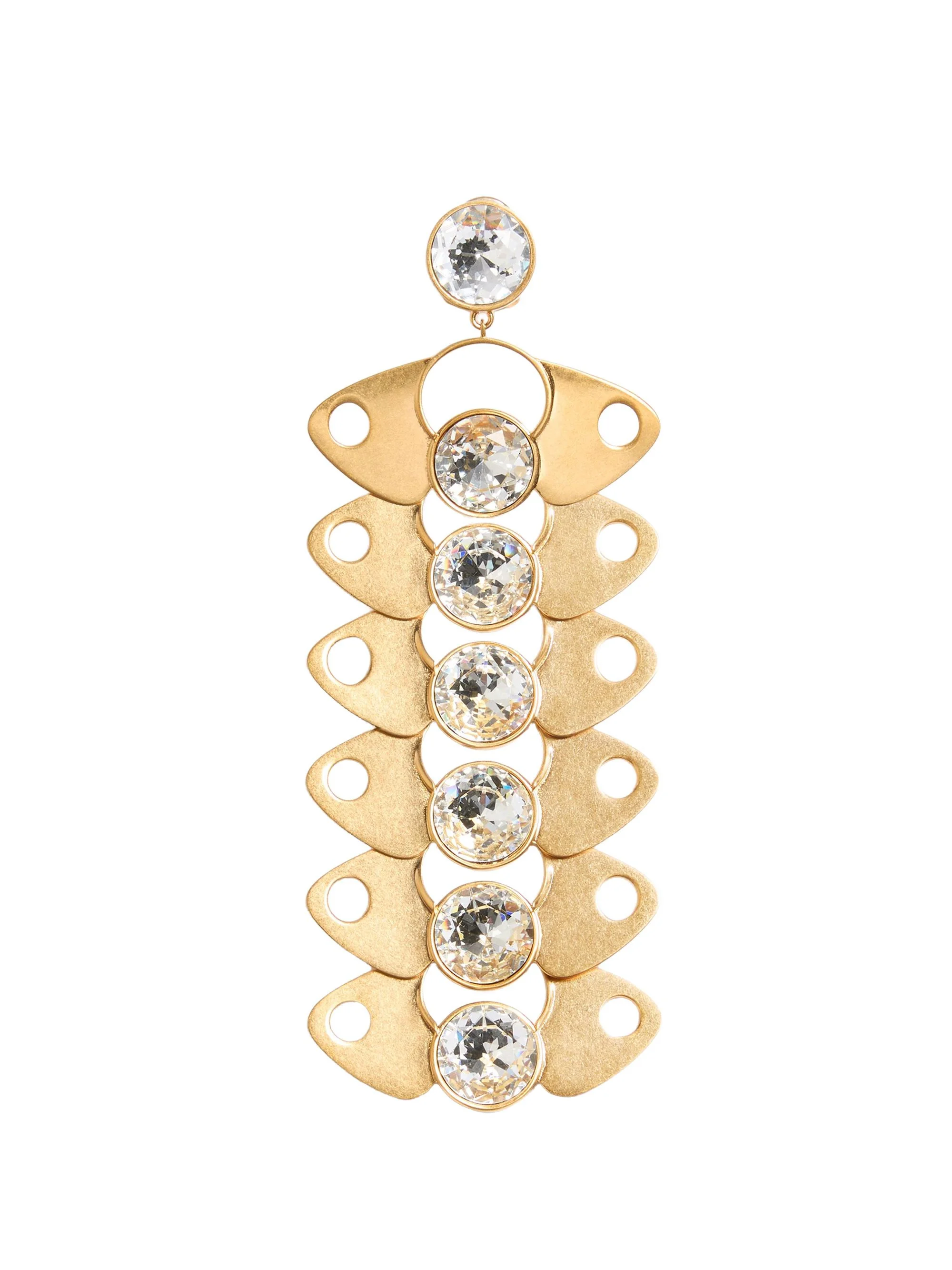 Women's Pages Single Earring in Metal and Crystal - Gold Crystal - 1
