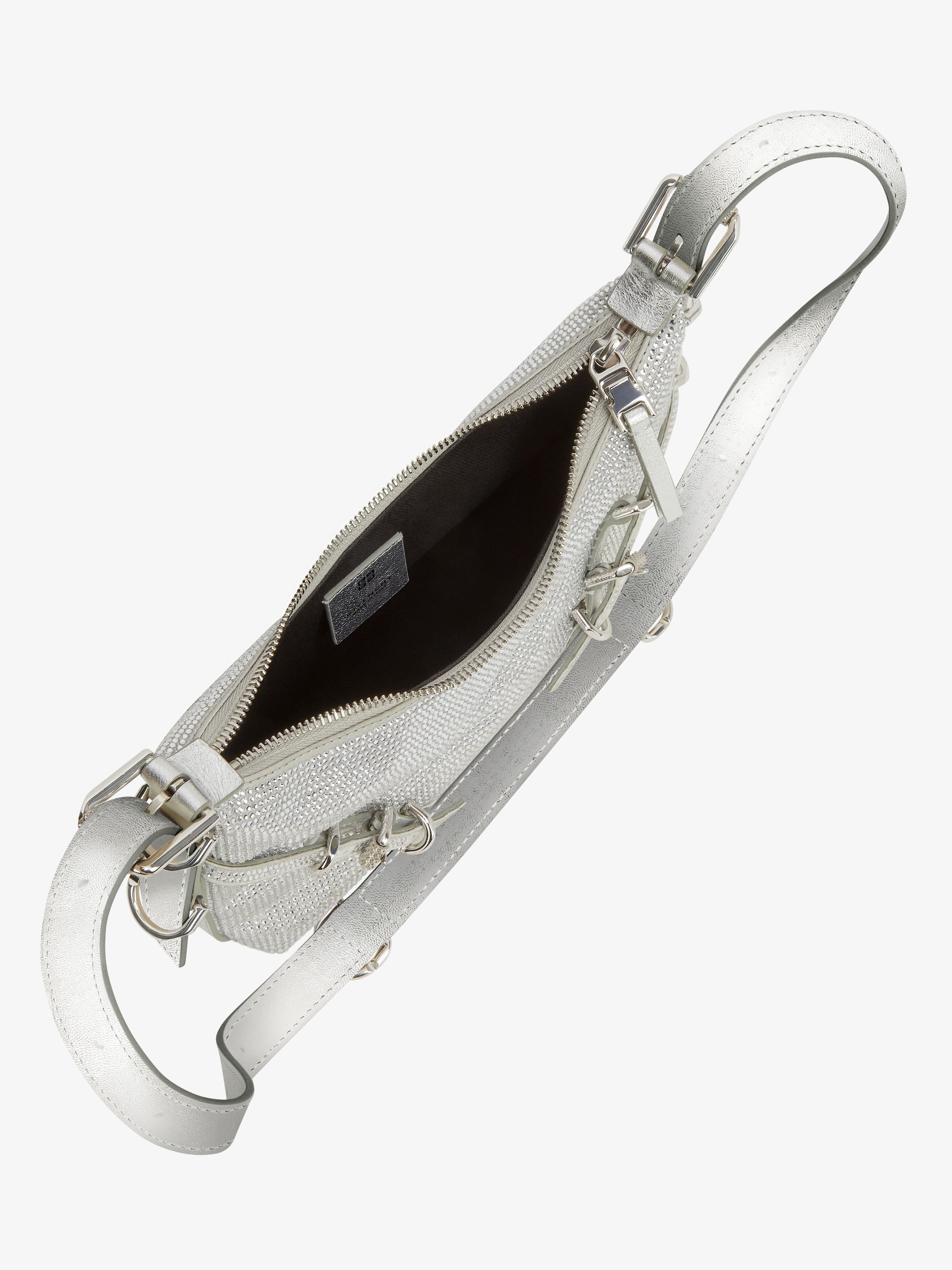 MINI VOYOU BAG IN SATIN WITH STRASS AND LEATHER - 6
