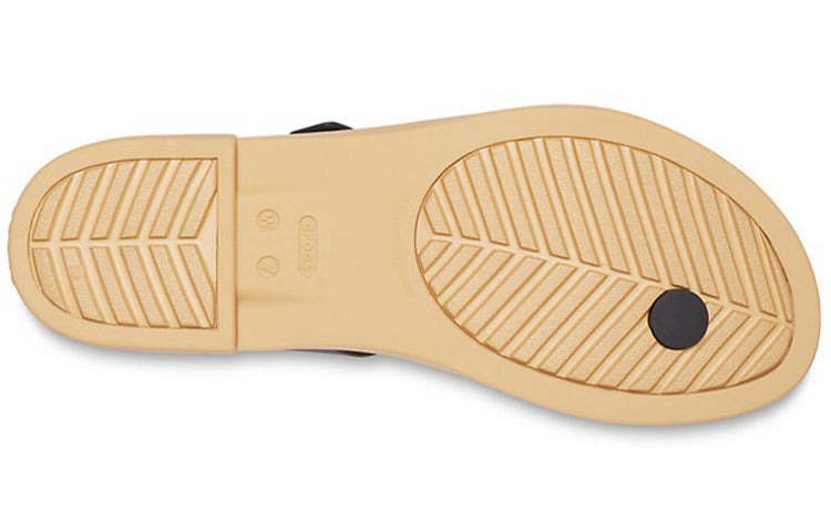 (WMNS) Crocs Minimalistic Cozy Sports Slippers Black Brown 206108-00W - 8