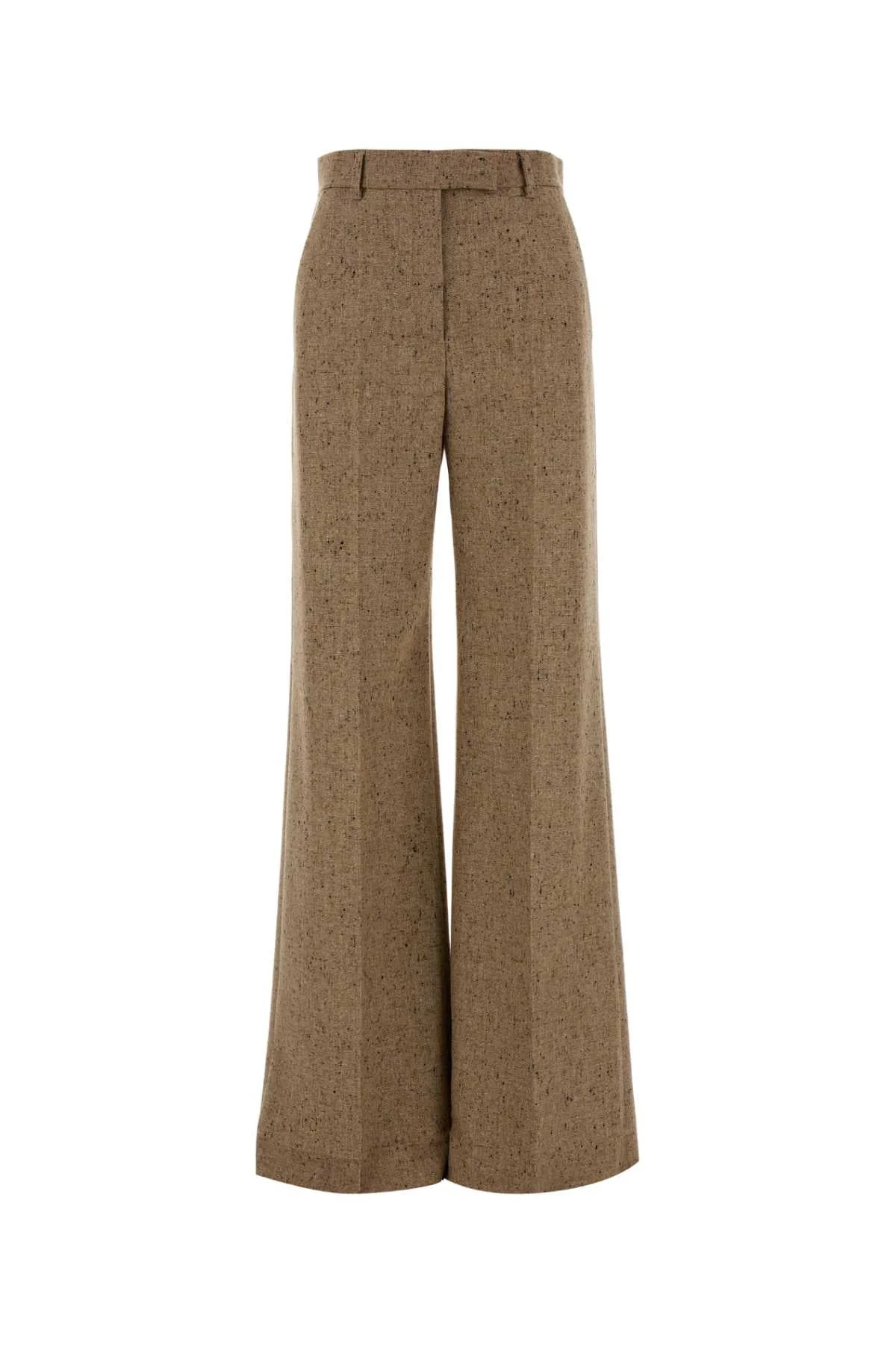 Valentino Garavani Women Melange Sand Wool Palazzo Pant - 1