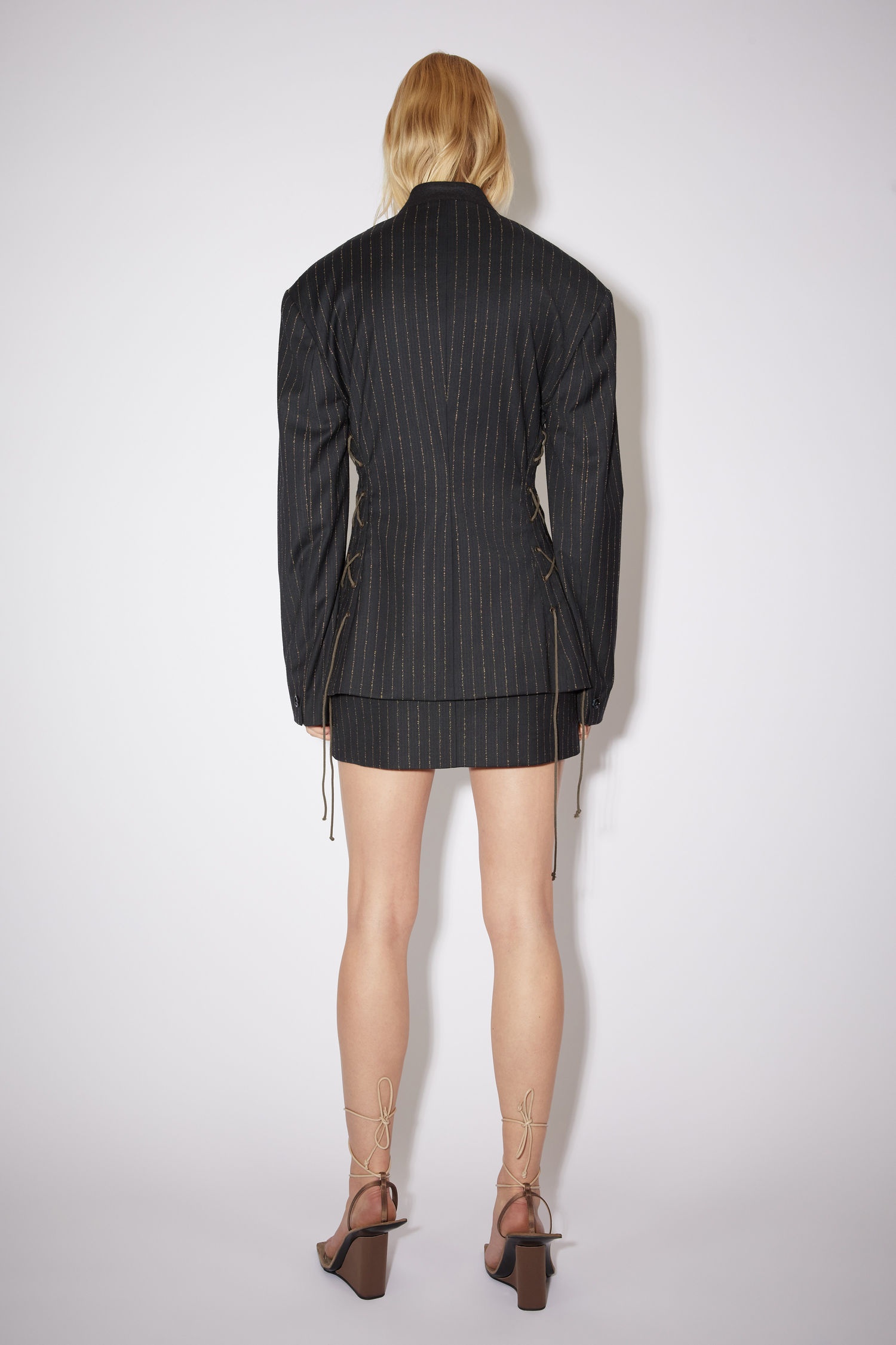 Laced suit jacket - Black - 3