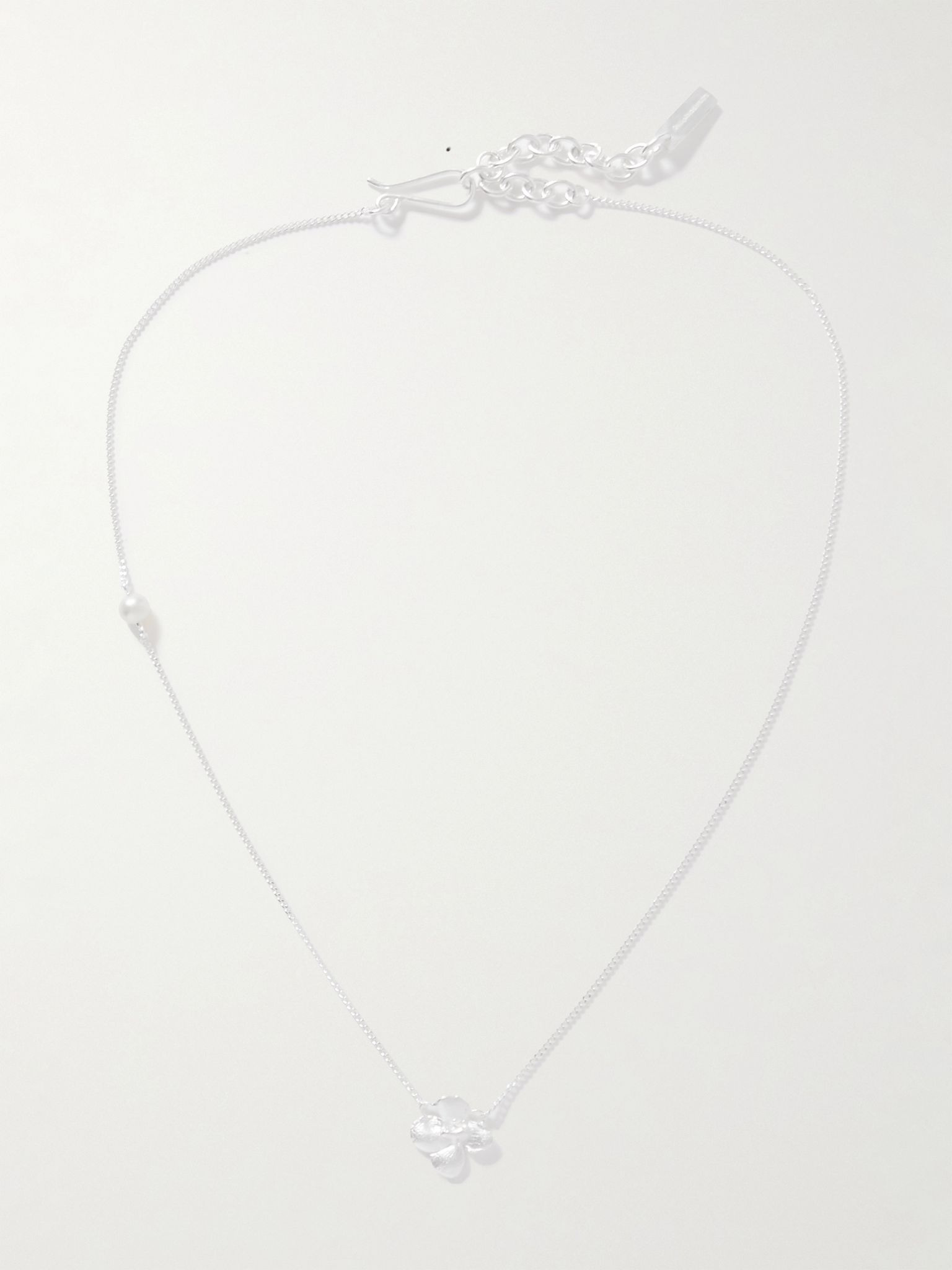 Silver-plated pearl necklace Silver - 4