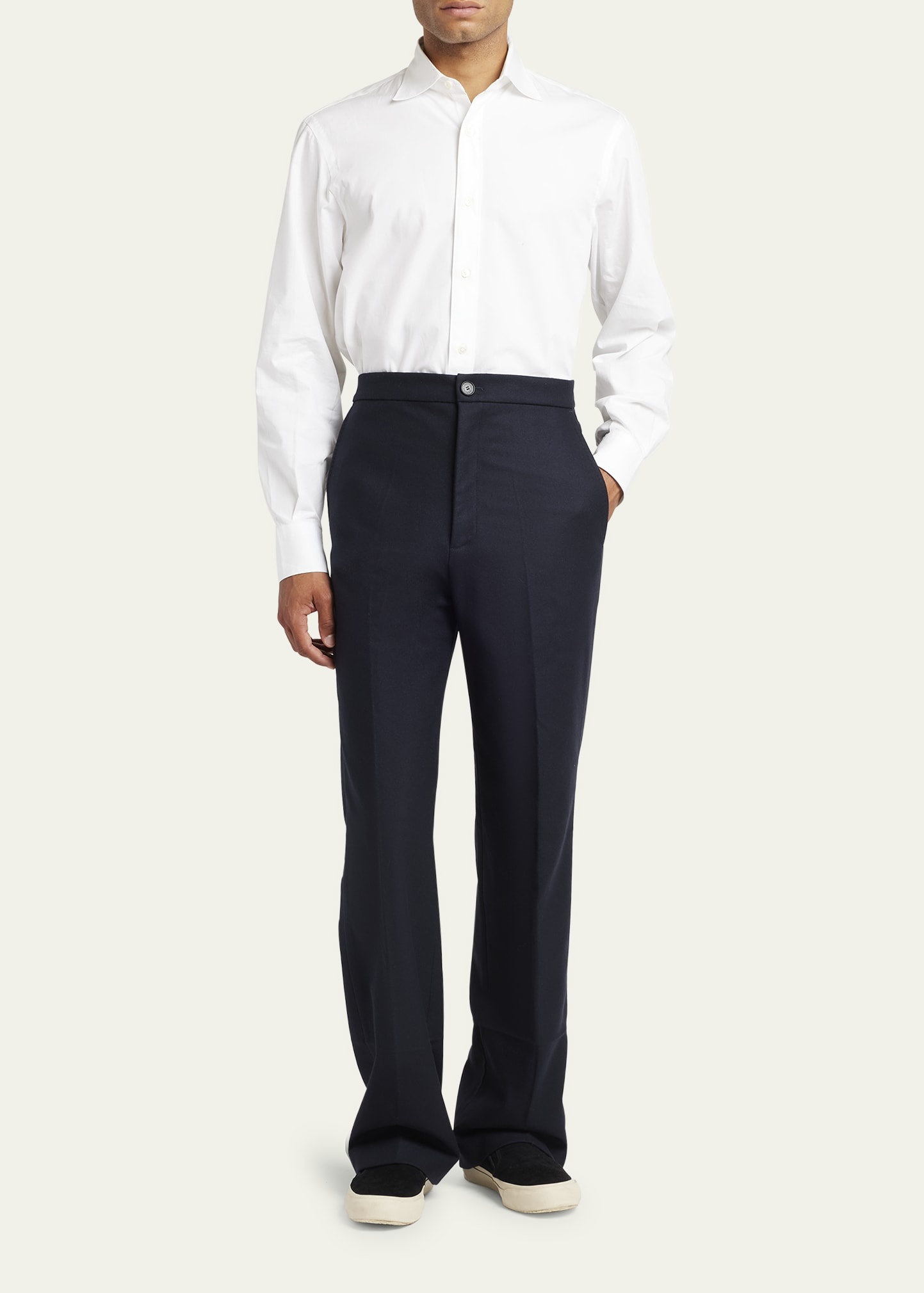 Flannel Straight Leg Pants - 4