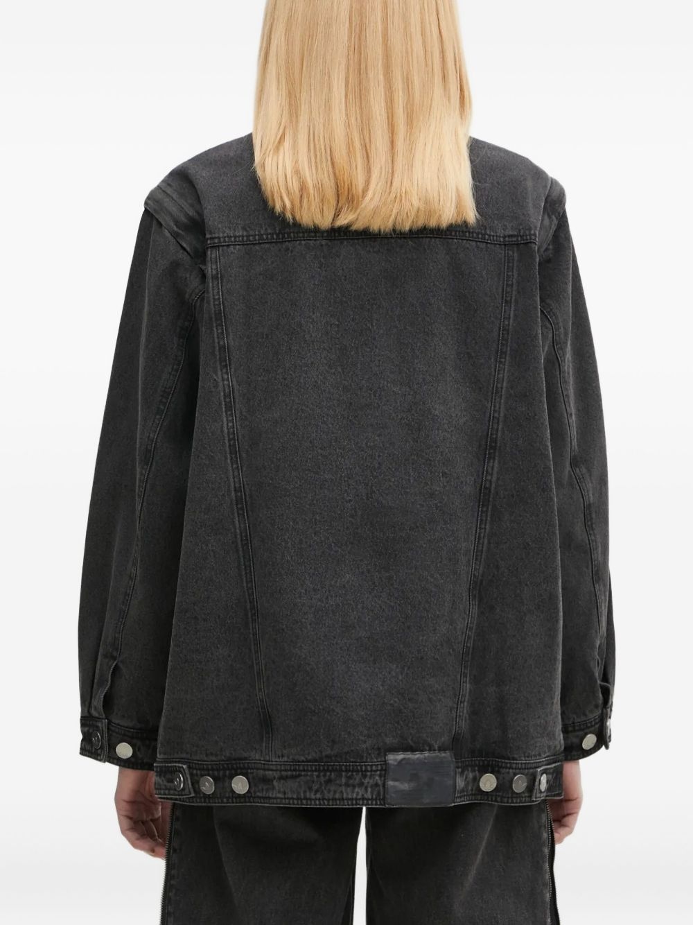 panelled denim jacket - 4