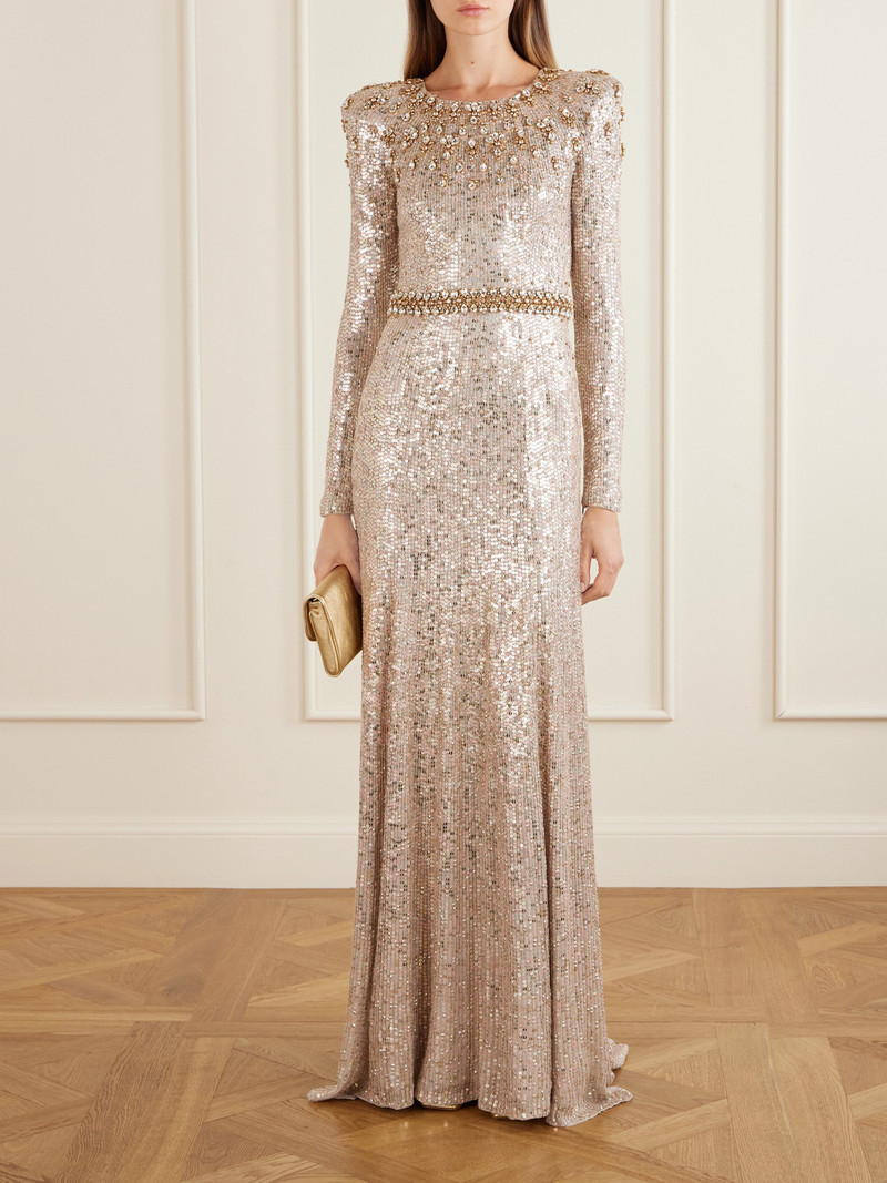 JENNY PACKHAM Georgia Sequined Satin Gown outlook