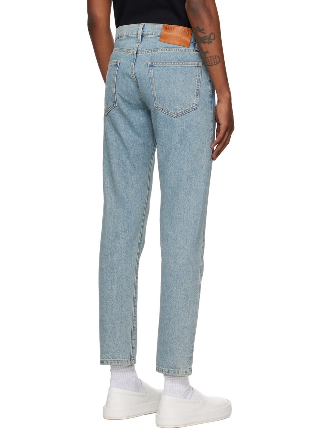 Blue Garment-Washed Jeans - 3