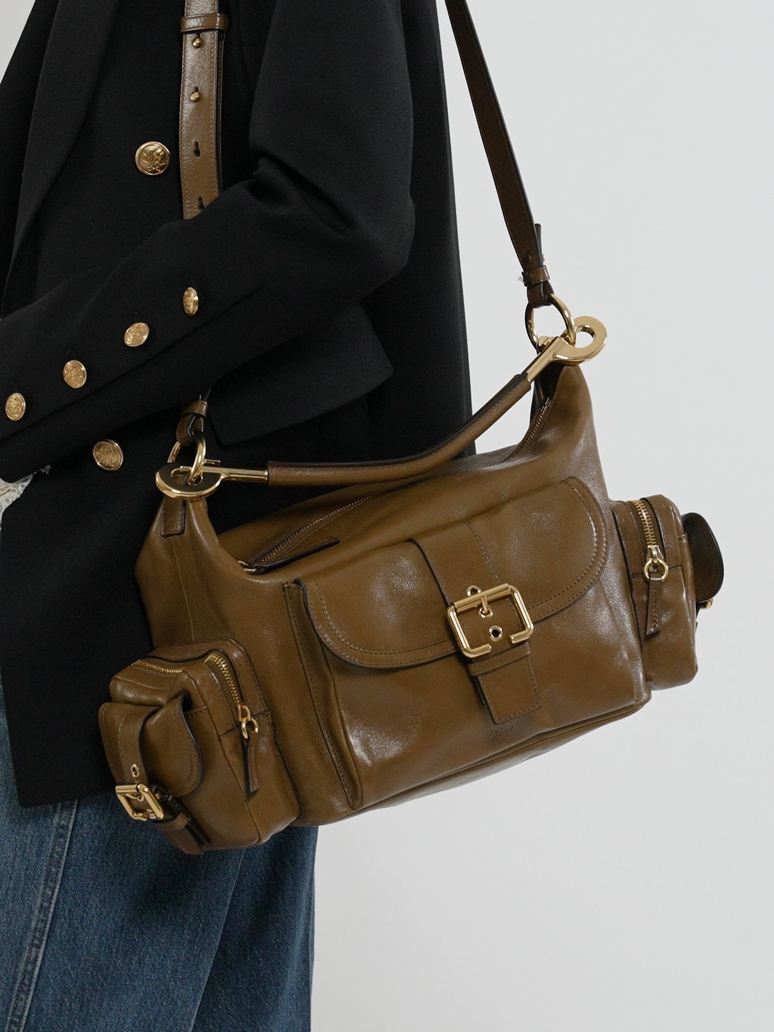 CAMERA BAG IN SHINY LEATHER - 4
