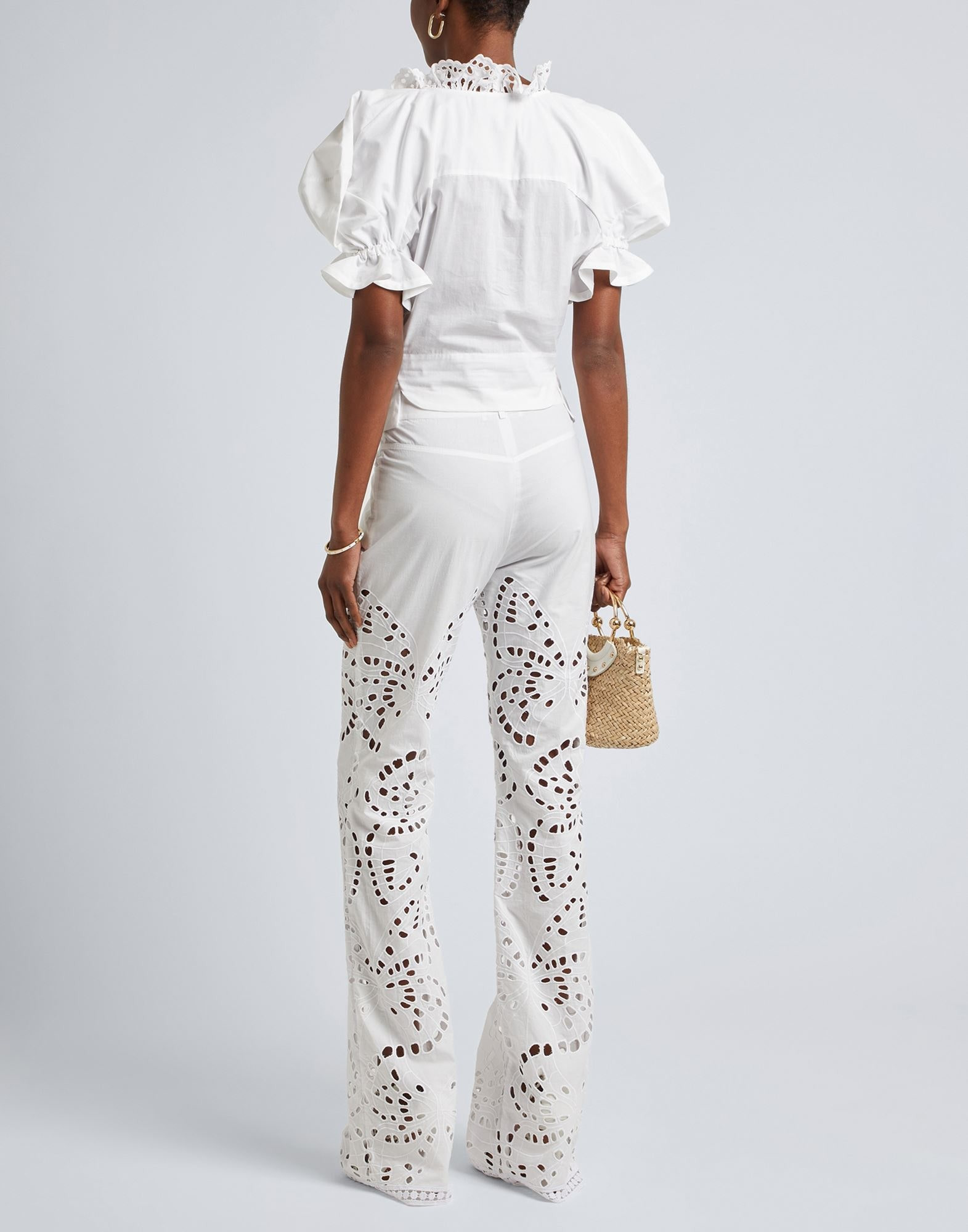 White Women's Lace Shirts & Blouses - 3