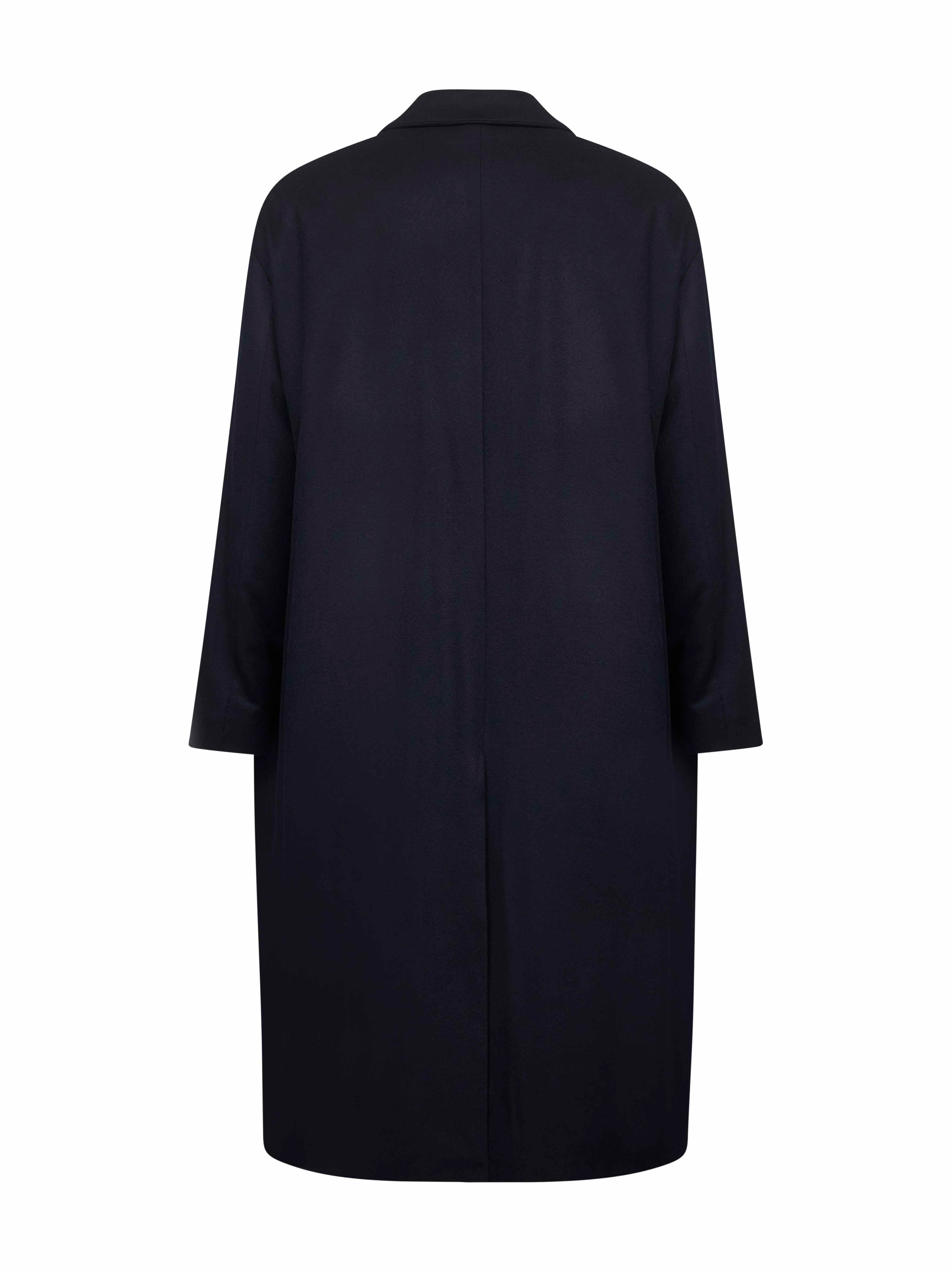 Blue cashmere cloth single-breasted coat - 2