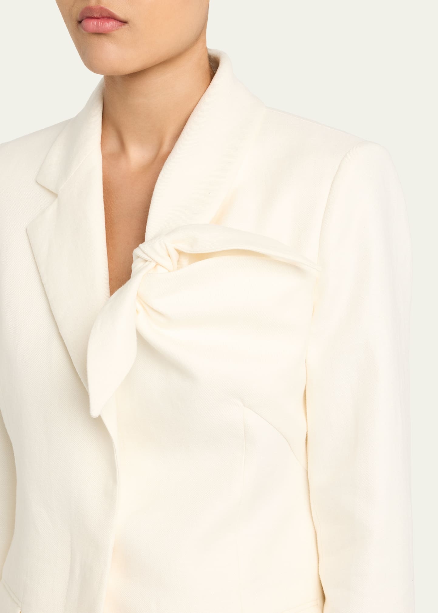 Oslo Knot Single-Breasted Linen Blazer - 5
