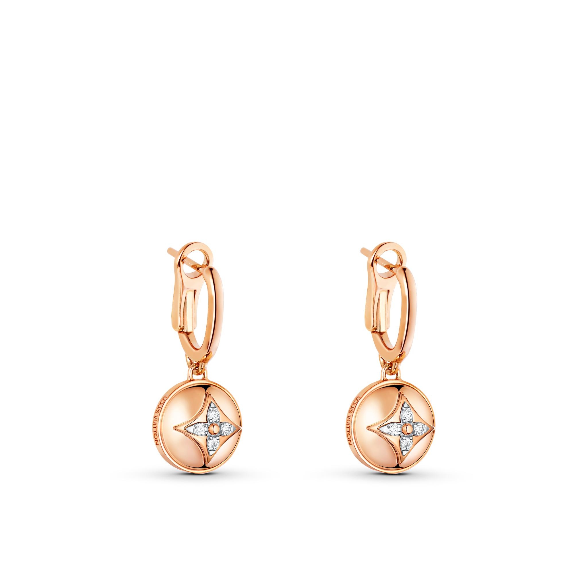 B Blossom Earrings, Pink Gold, White Gold And Diamonds - 1