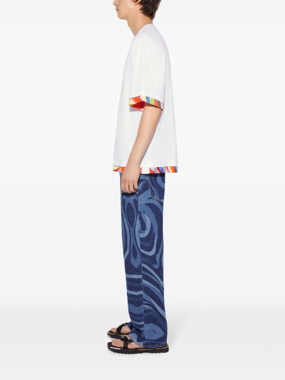 contrast-trim T-shirt - 2