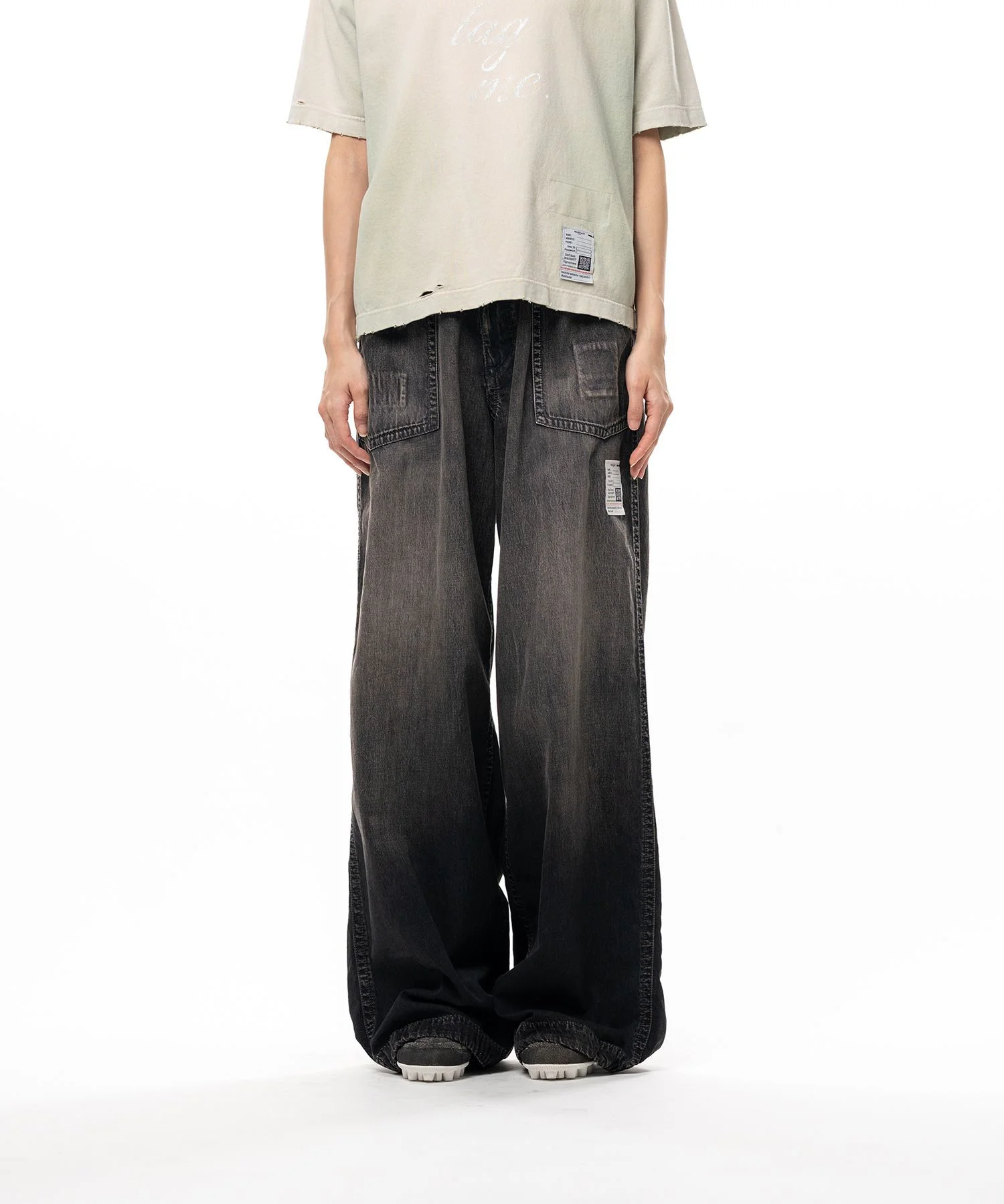 Light Denim Wide Pants - 1