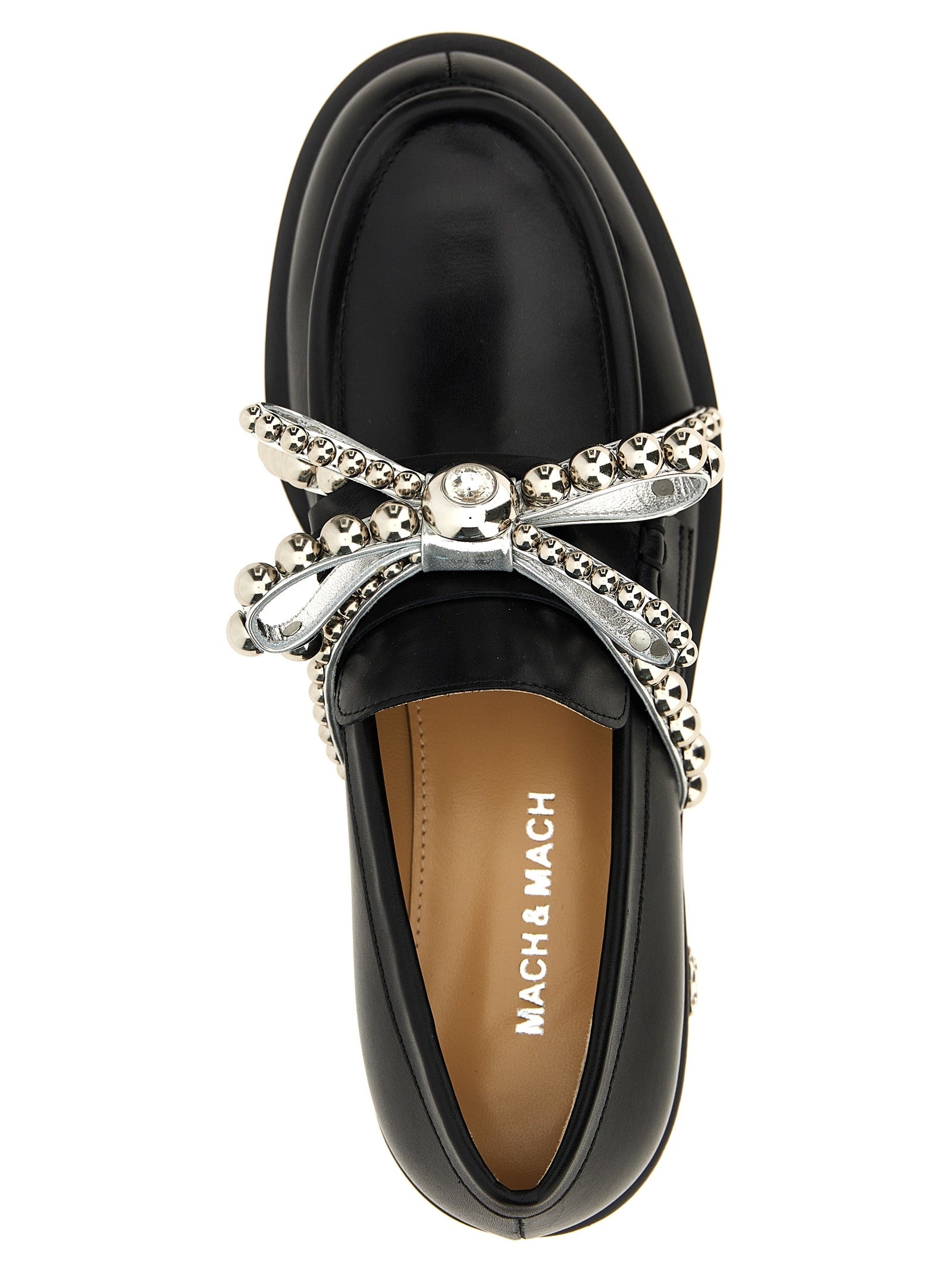 Crystal Studs Loafers Black - 4