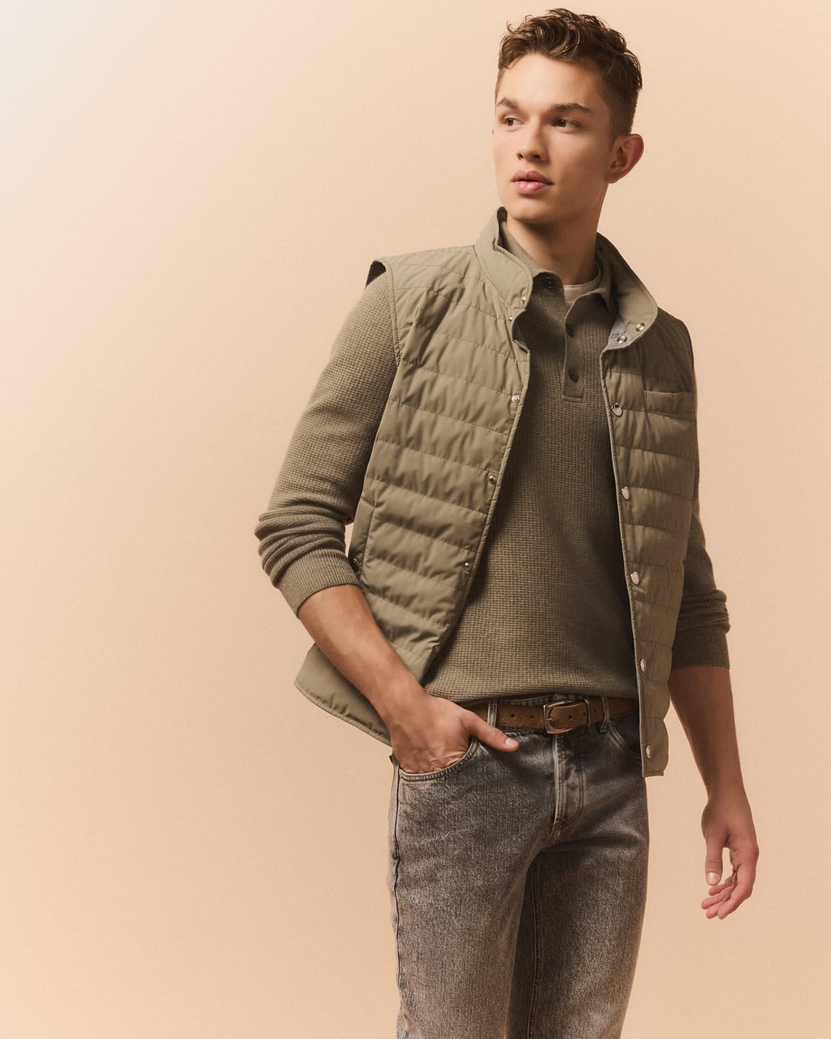 Men's Nylon Snap-Front Vest - 6