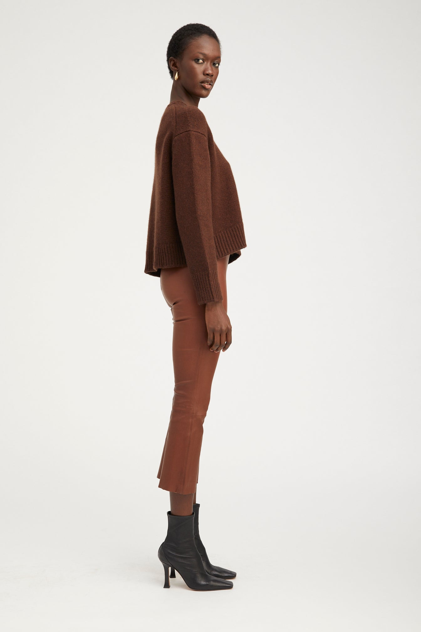 MOCHA HEAVY CASHMERE SWEATER - 7