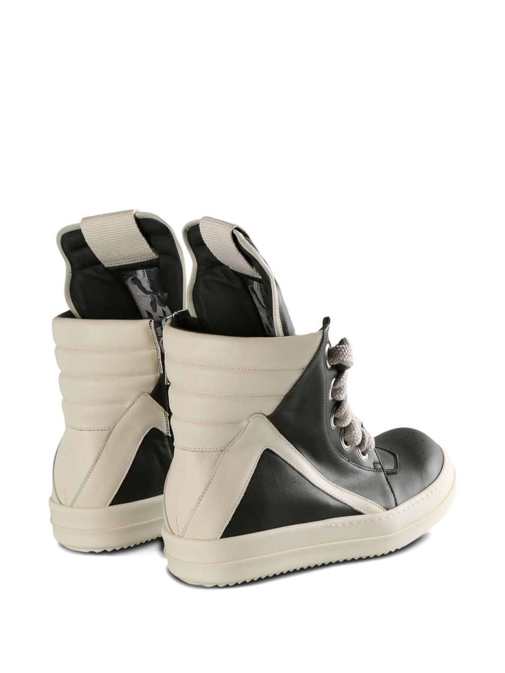 leather lace-up sneakers - 3
