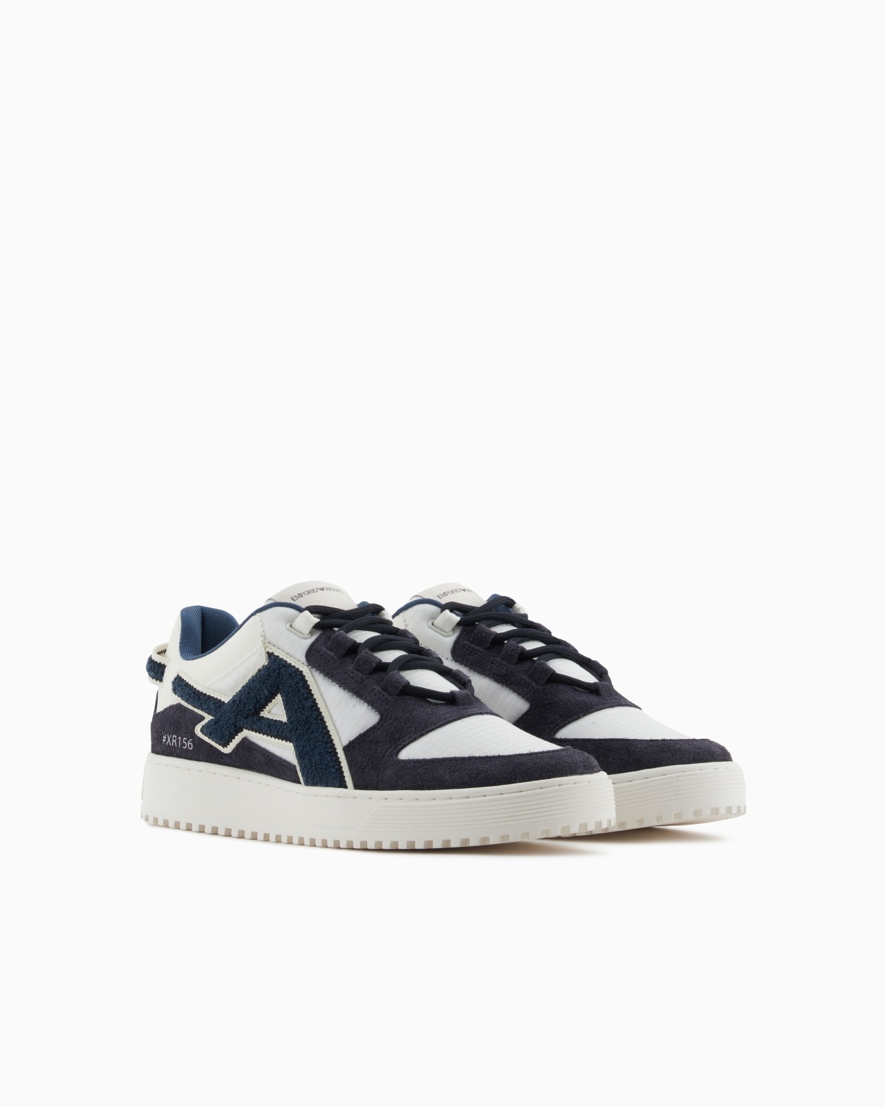 NYLON AND SUEDE SNEAKERS WITH A CONTRASTING OVERSIZED LOGO - 2