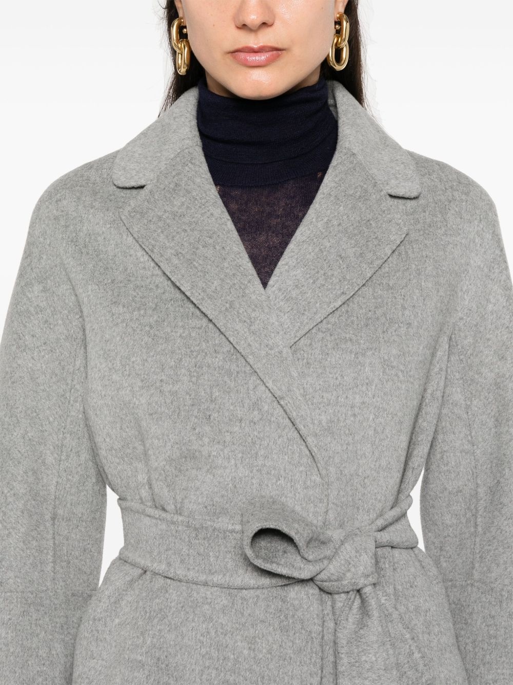 belted wool coat - 5