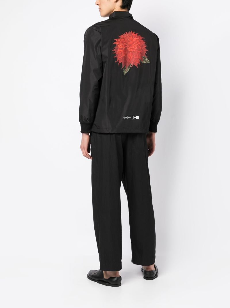 blackletter-print long-sleeve shirt jacket - 2