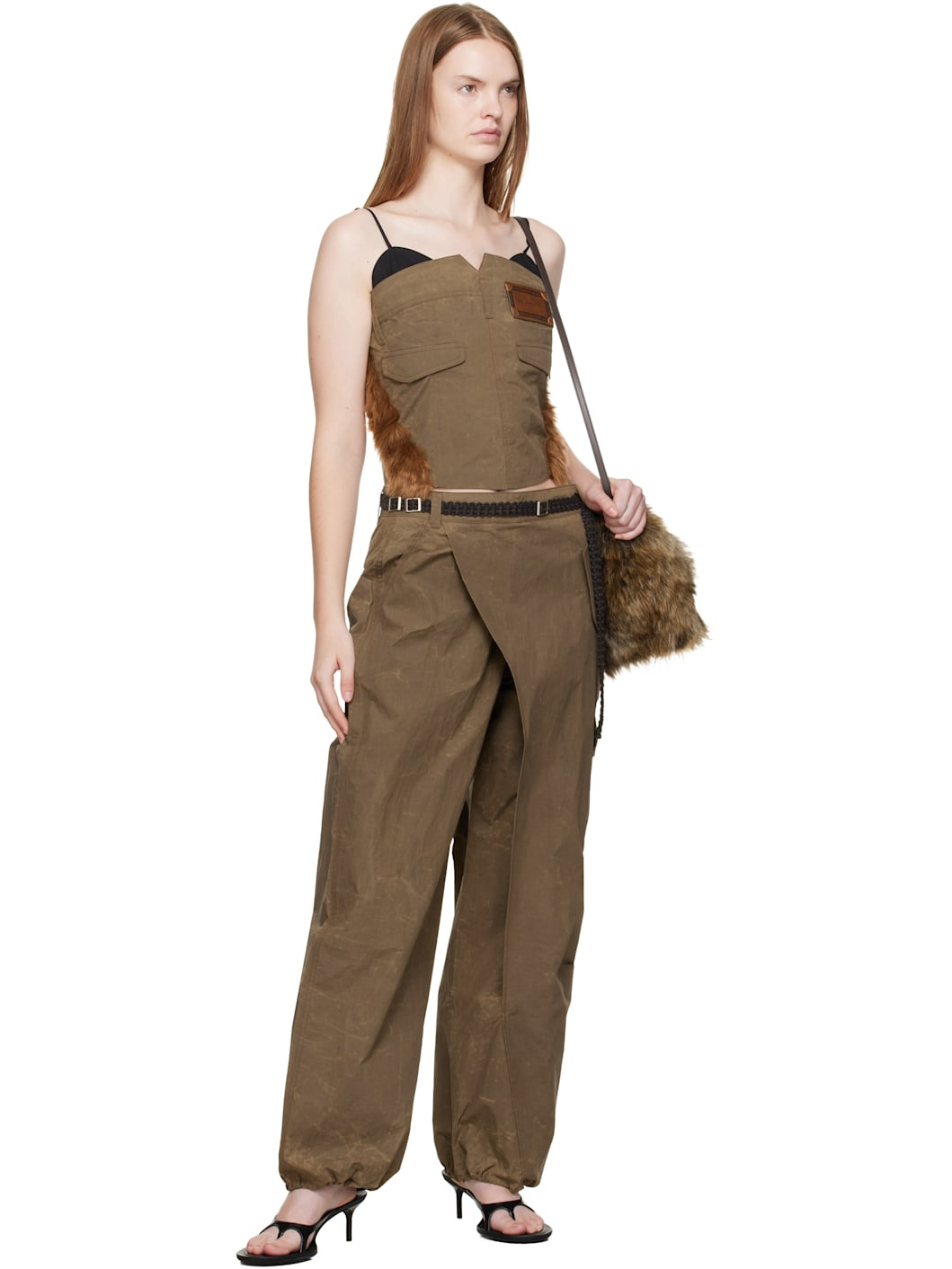 Brown Wrap Cargo Pants - 4