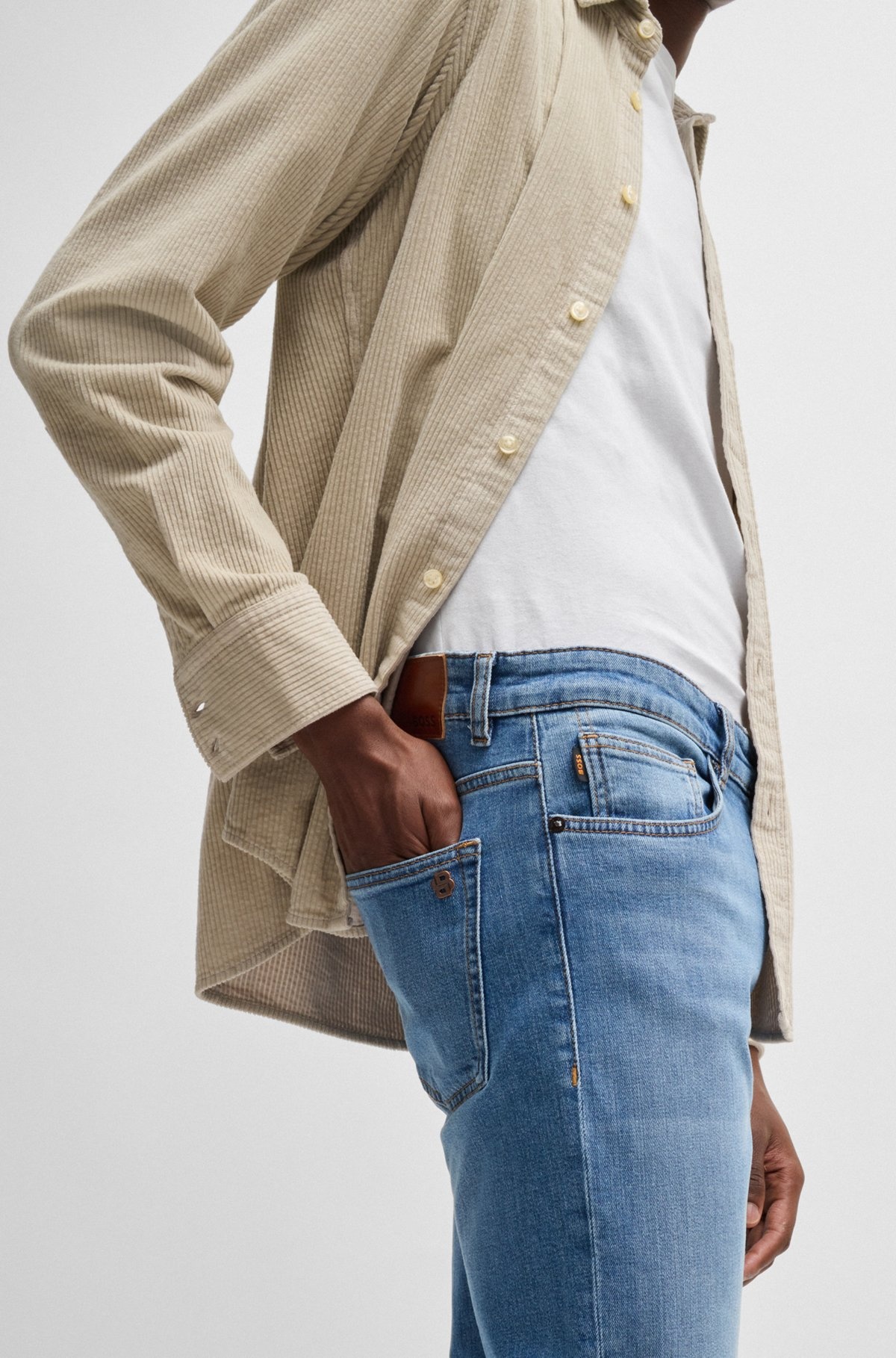 SLIM-FIT JEANS IN BLUE COMFORT-STRETCH DENIM - 5