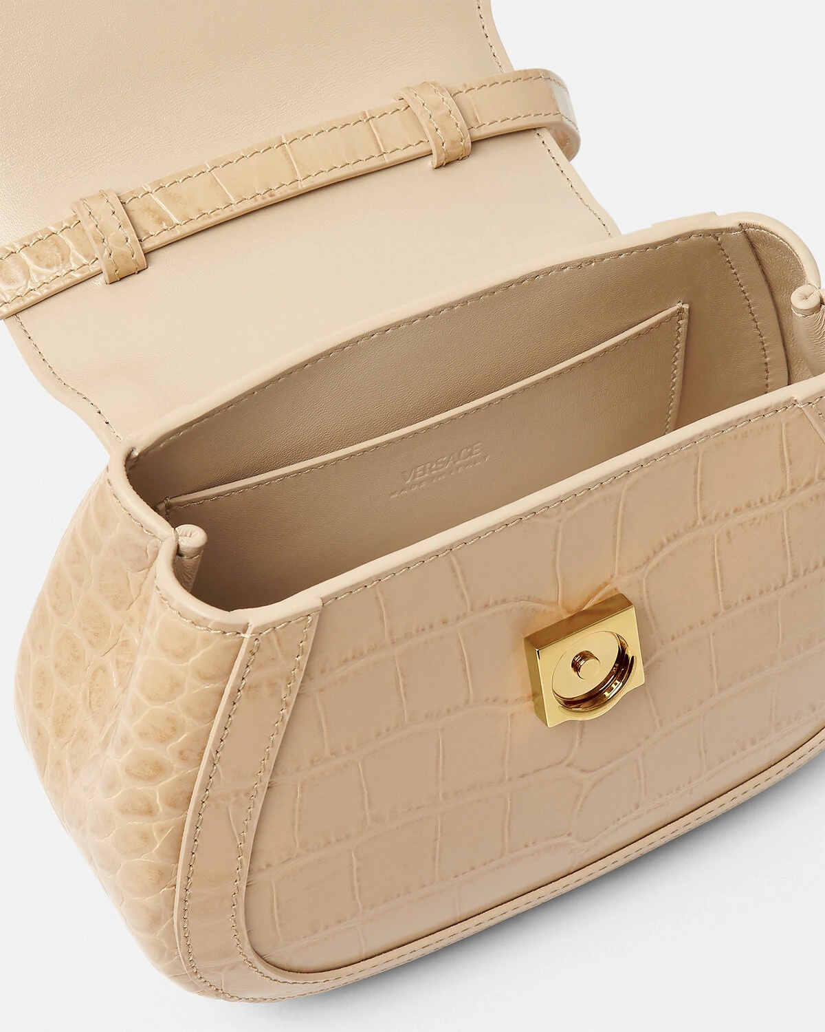 Croc-Effect Greca Goddess Mini Bag - 4