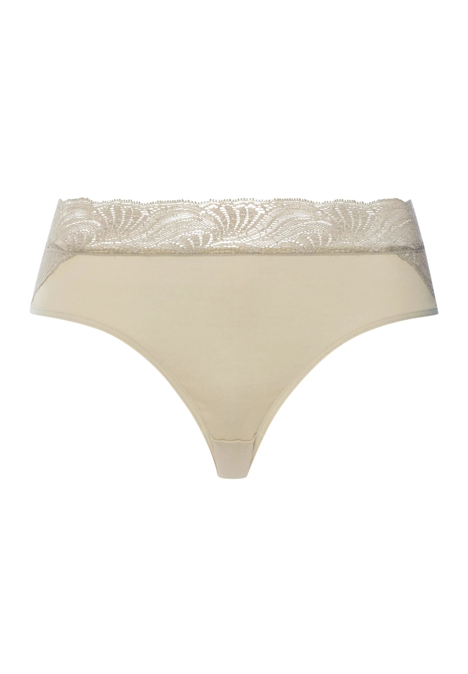 Cotton Delight Lace Trim Cotton High Cut Brief - 1