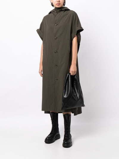 Y's slouchy-hooded button-down cape outlook