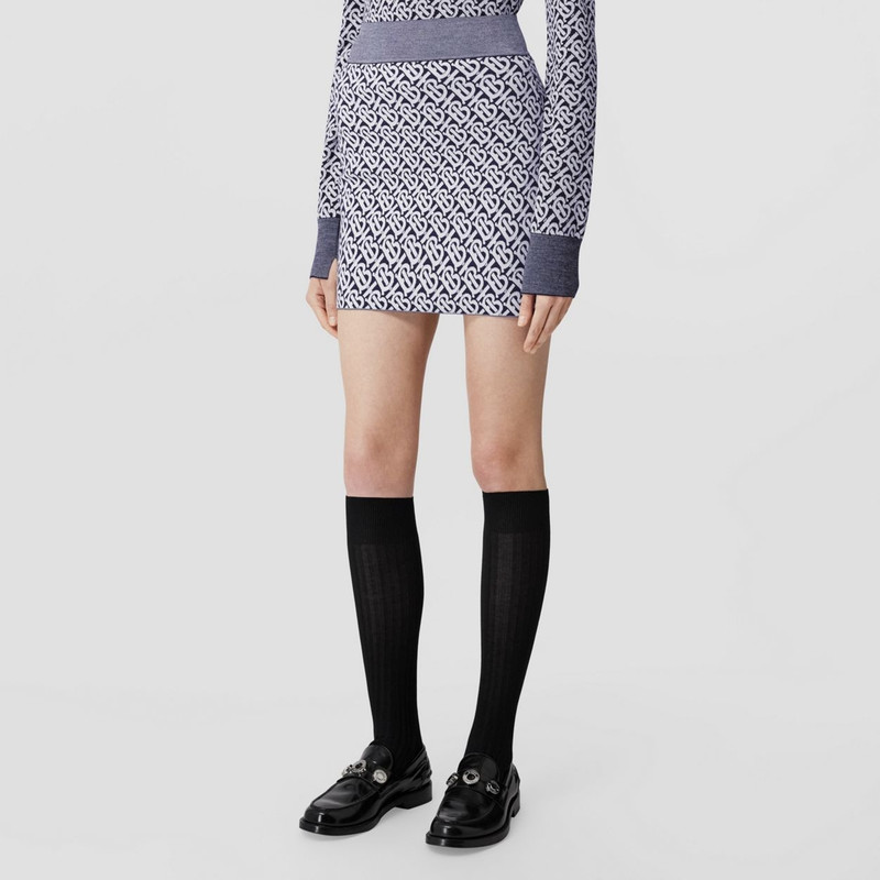 Monogram Wool Blend Jacquard Mini Skirt 5