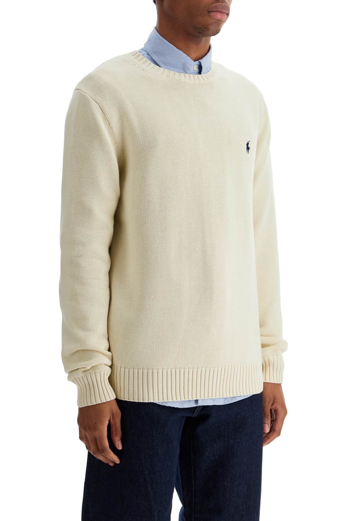 Polo Ralph Lauren - Polo Ralph Lauren cream cotton sweater with embroidered logo - 2