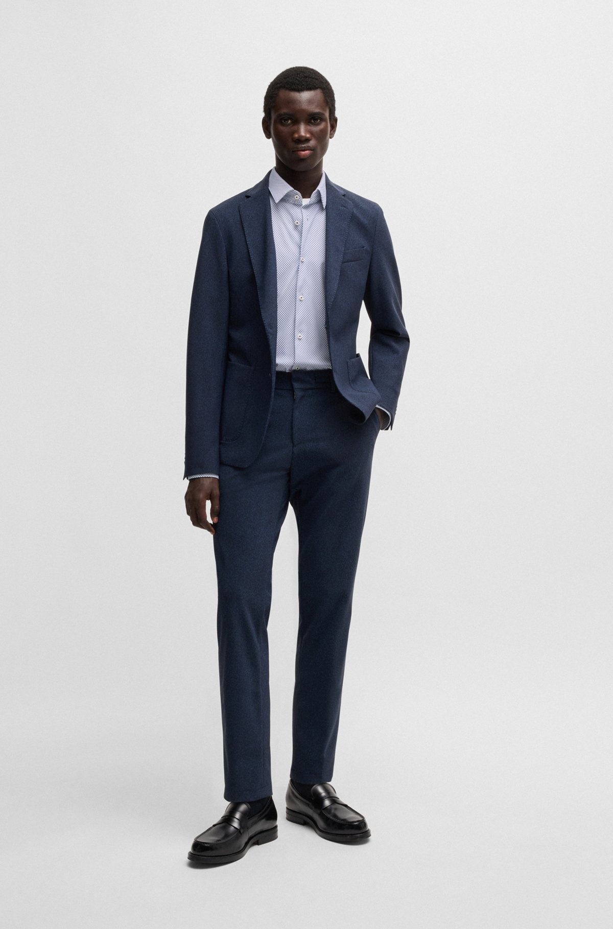 SLIM-FIT SHIRT IN PRINTED PERFORMANCE-STRETCH JERSEY - 4