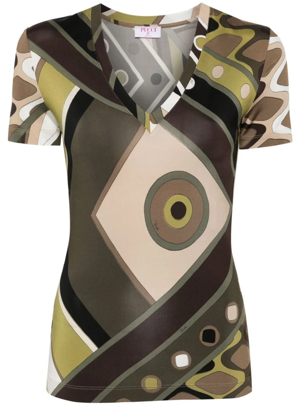 Vivara-print satin T-shirt - 1