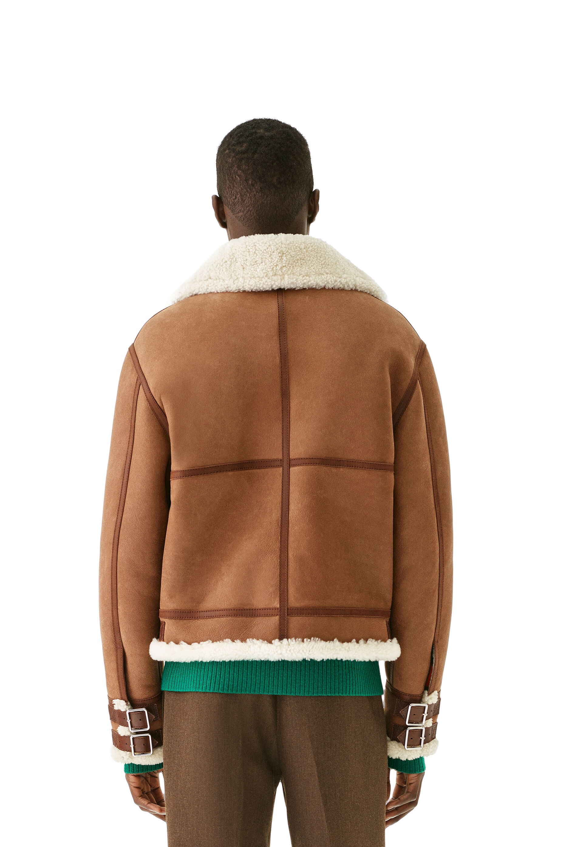 Shearling aviator jacket in novack and nappa - 4