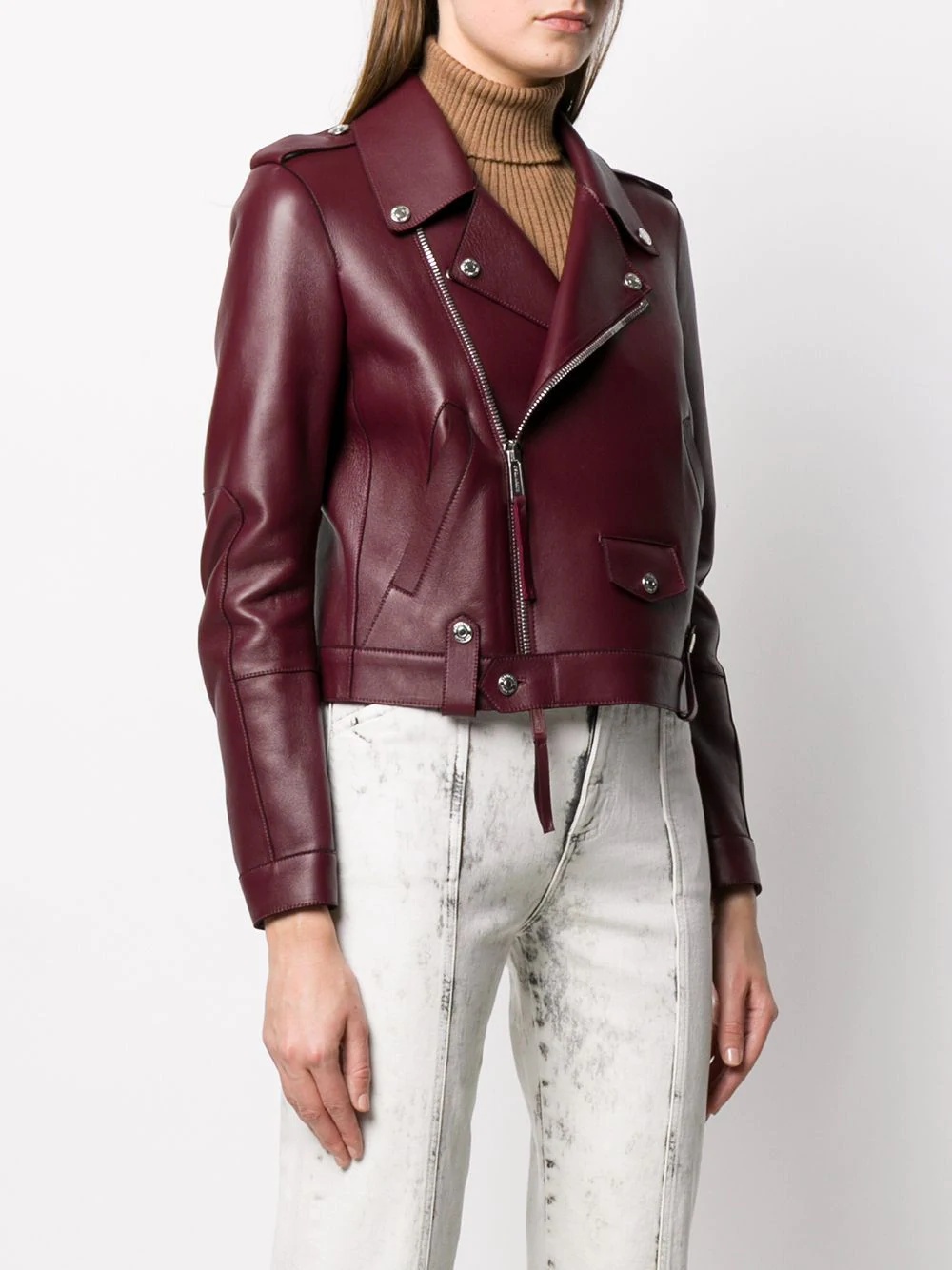 zip-through biker jacket - 3