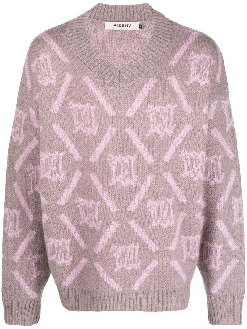 intarsia-knit logo jumper 1