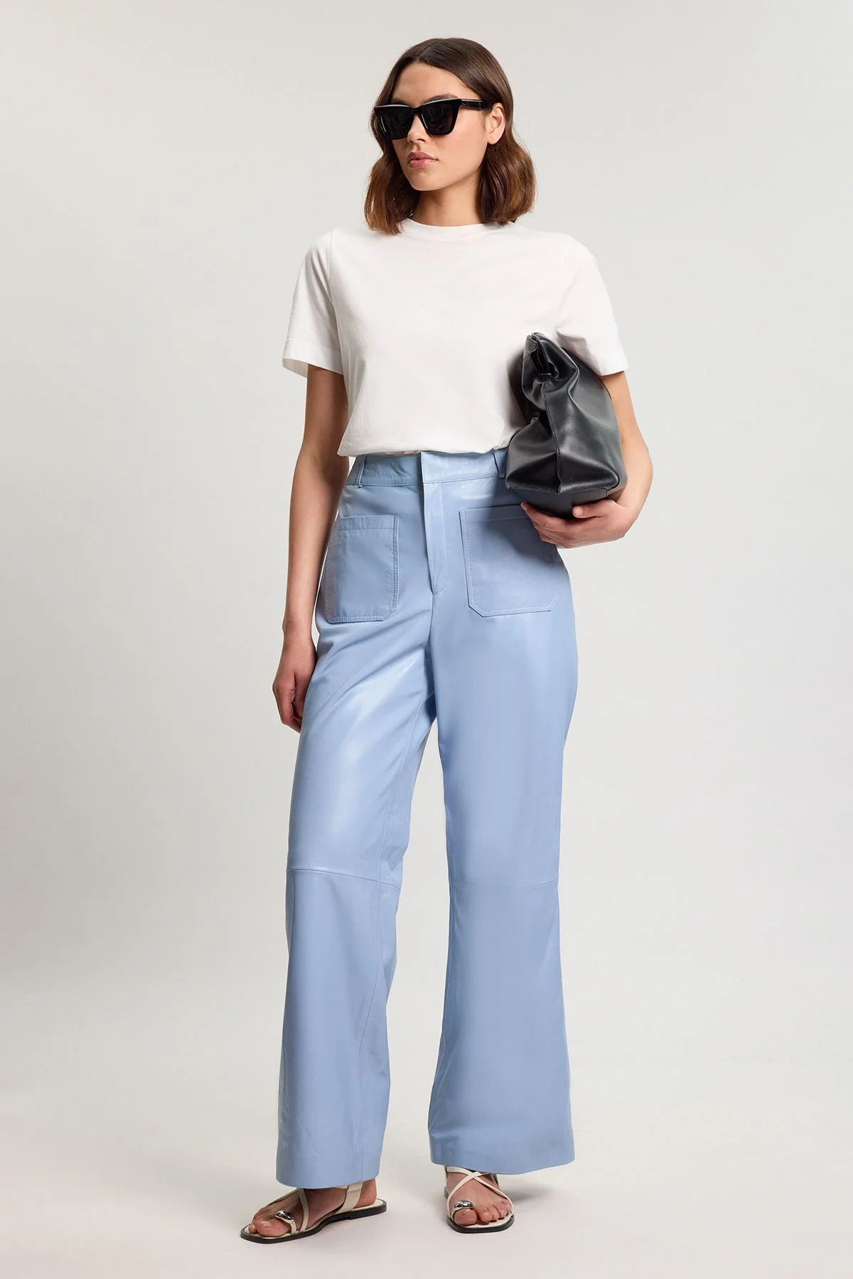 Leather Straight Leg Trouser - 1