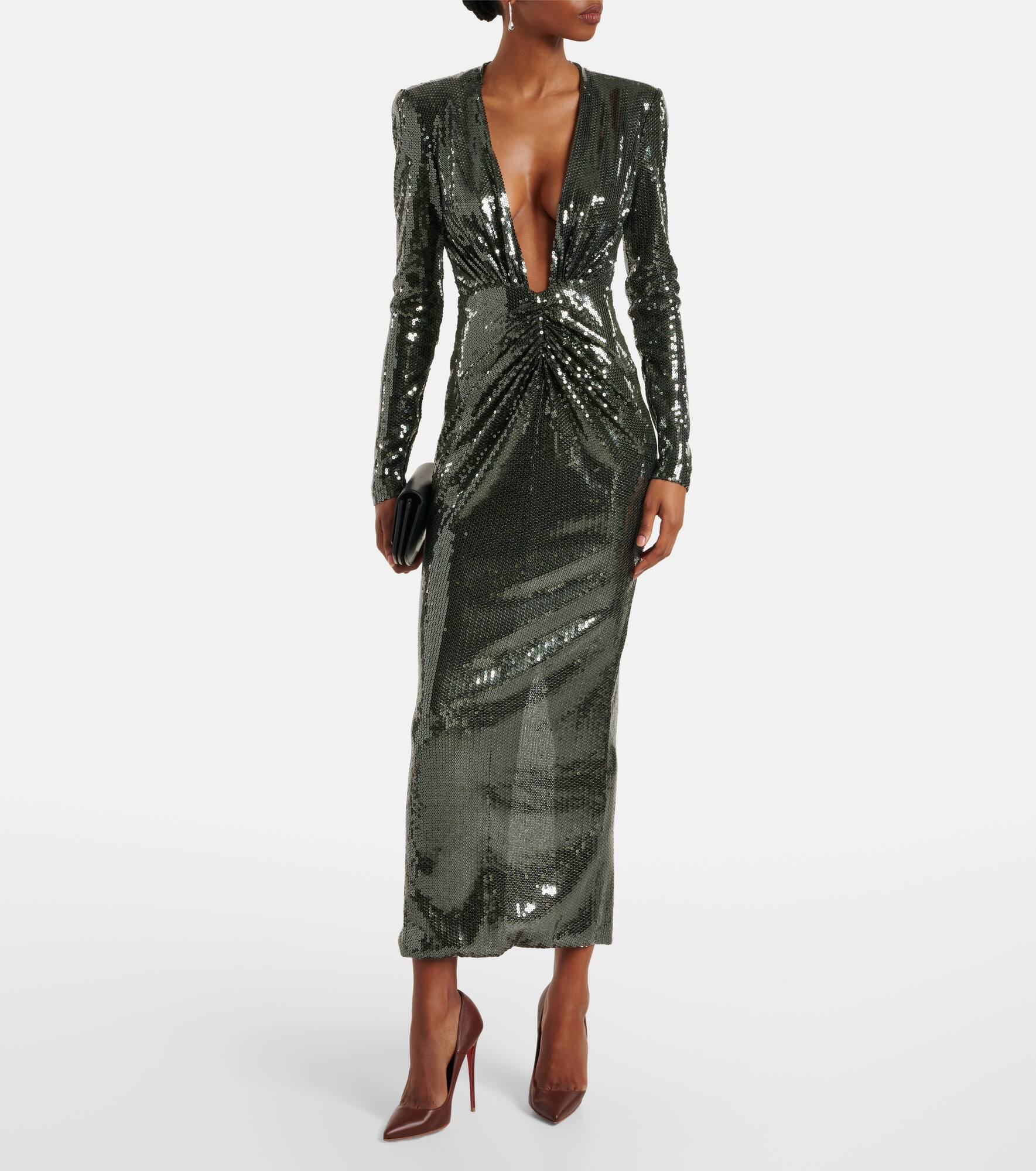 Gathered sequined gown - 2